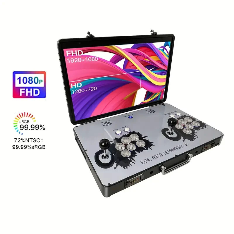 Arcade Game-System. Durable-briefcase. FHD 3D-Series. (4 players).