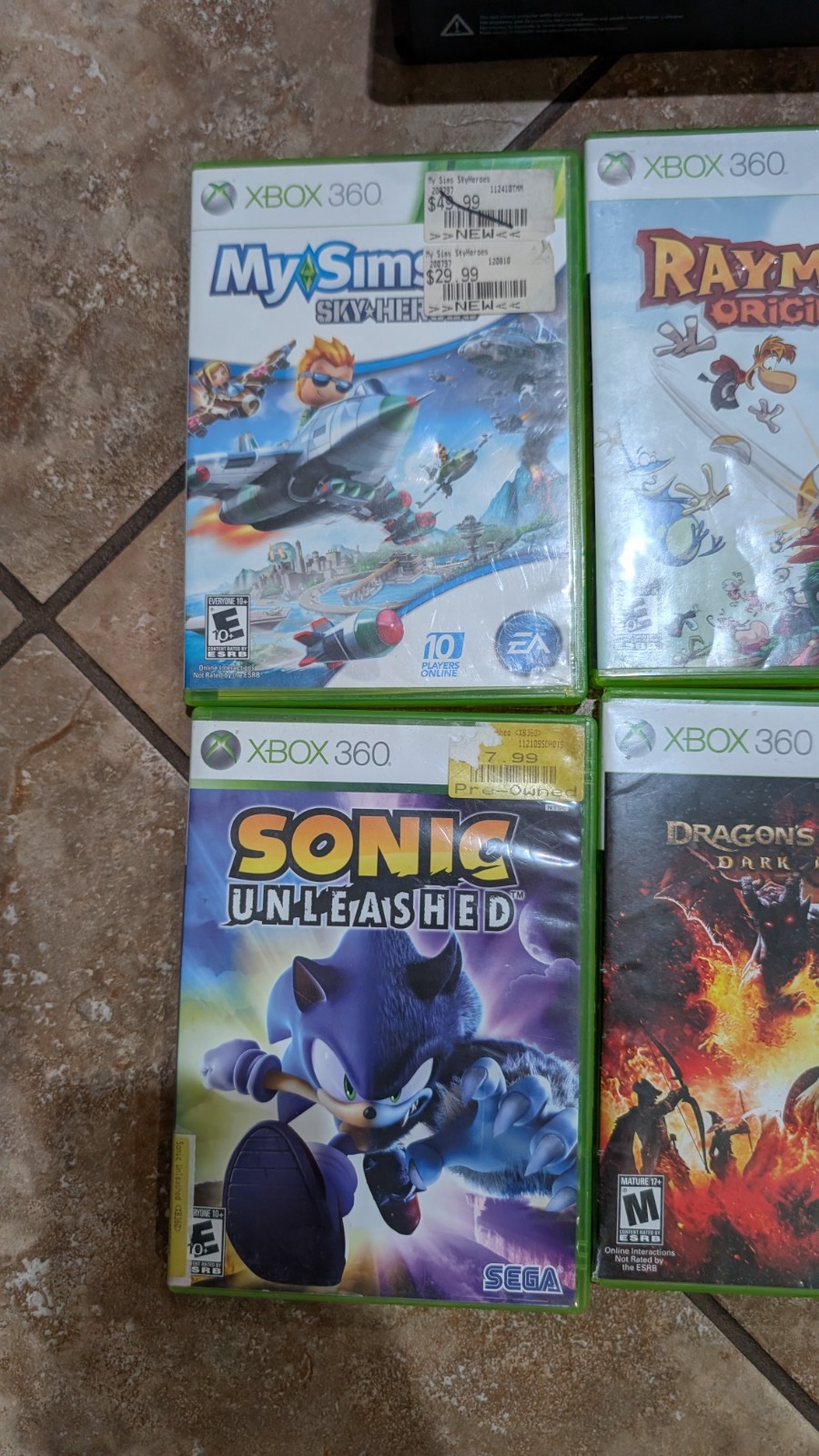 Microsoft Xbox 360 Model 1439 Console Bundle With Controller & 6 Games