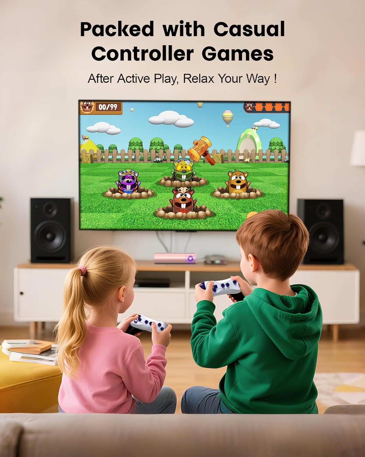 AR Motion Game Console for Kids: Plug and Play TV Video Game System for Indoor P