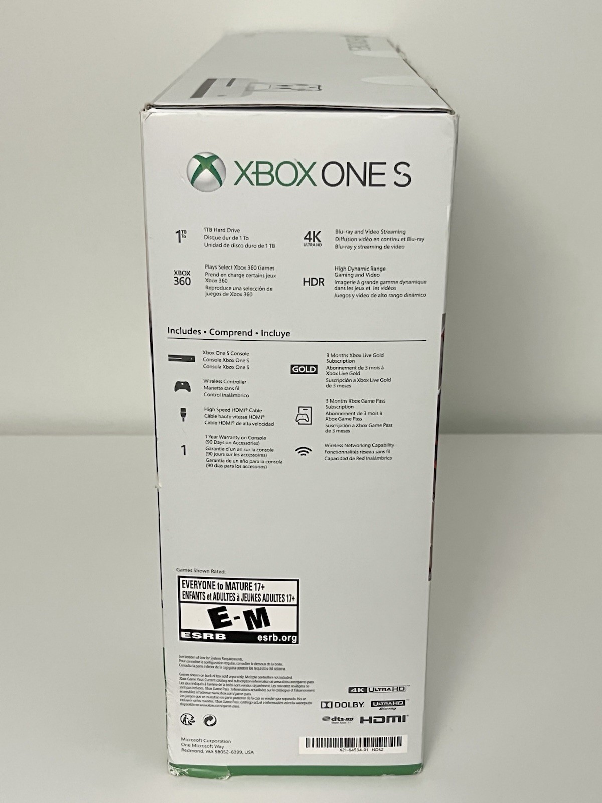 Microsoft Xbox One S 1TB Game Console SEALED + 3 Months Game Pass + Live Gold