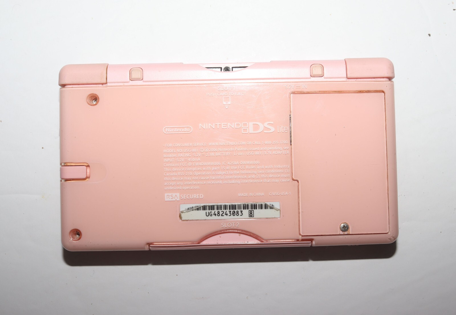 Nintendo DS Lite Pink Handheld System Tested Works