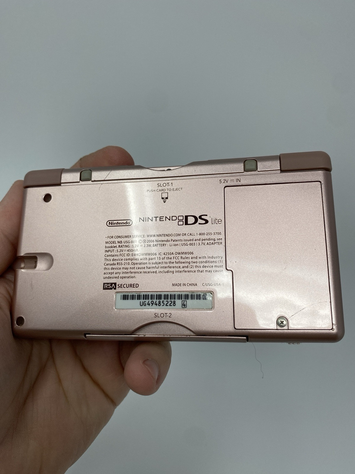 Nintendo DS Lite Pink Handheld USG-001 W/Charger *Tested* Ships Fast