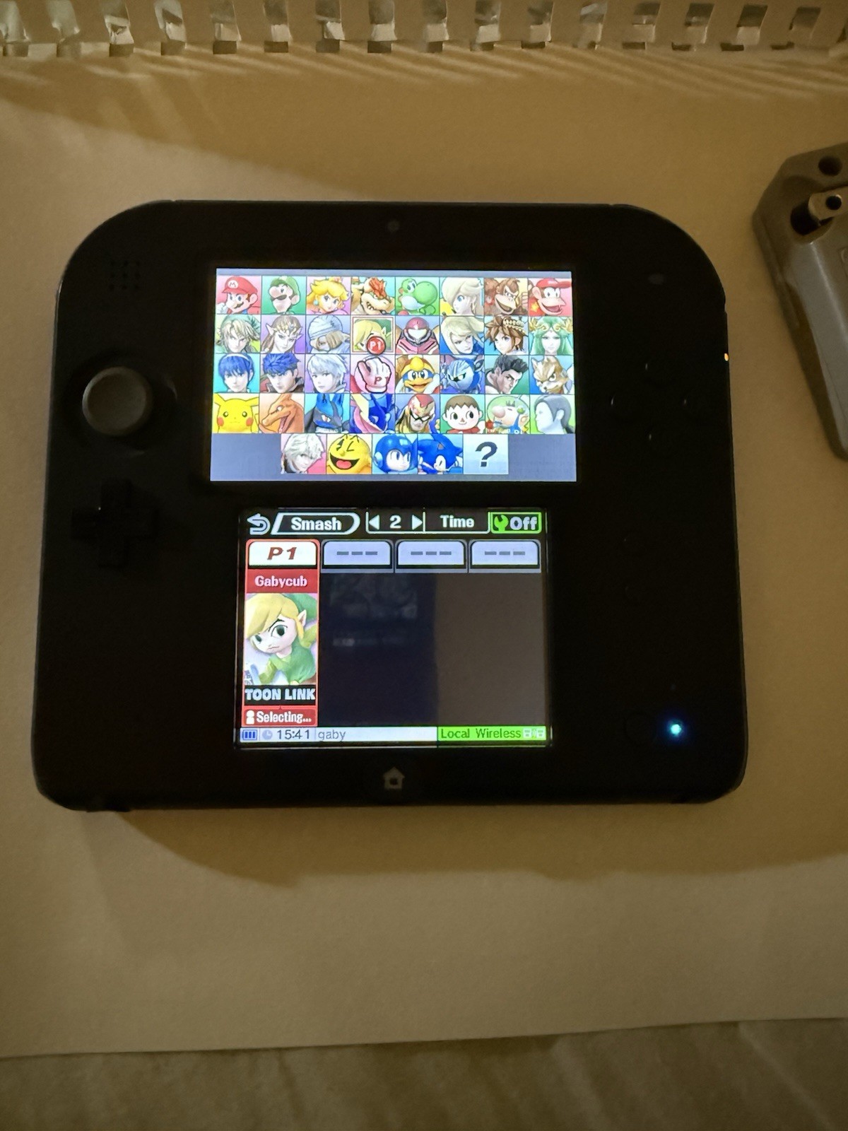Nintendo 2DS FTR-001 Handheld System Console Cord Black/Blue