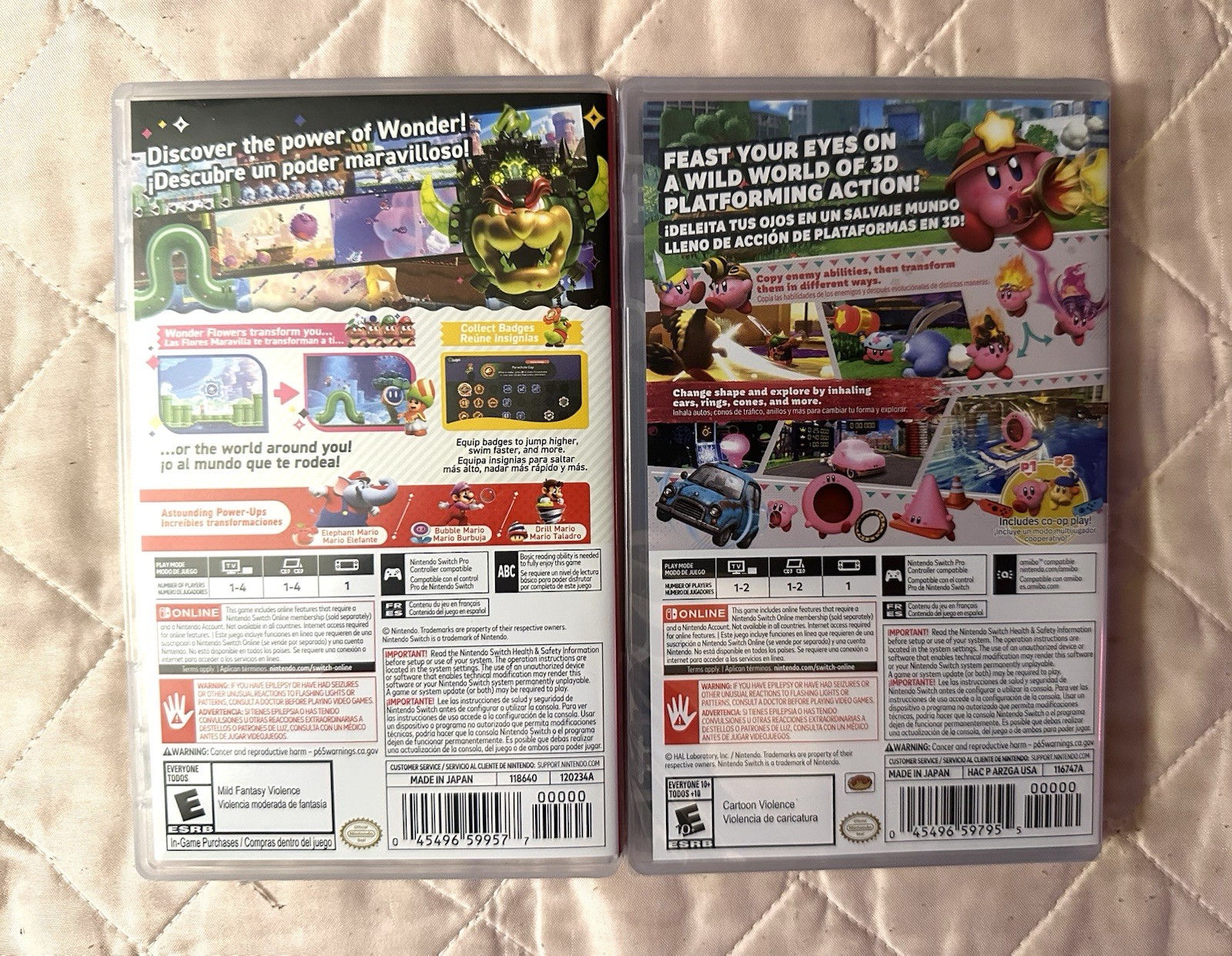 Nintendo Switch Console with Kirby and Mario Wonder Games & Accessories