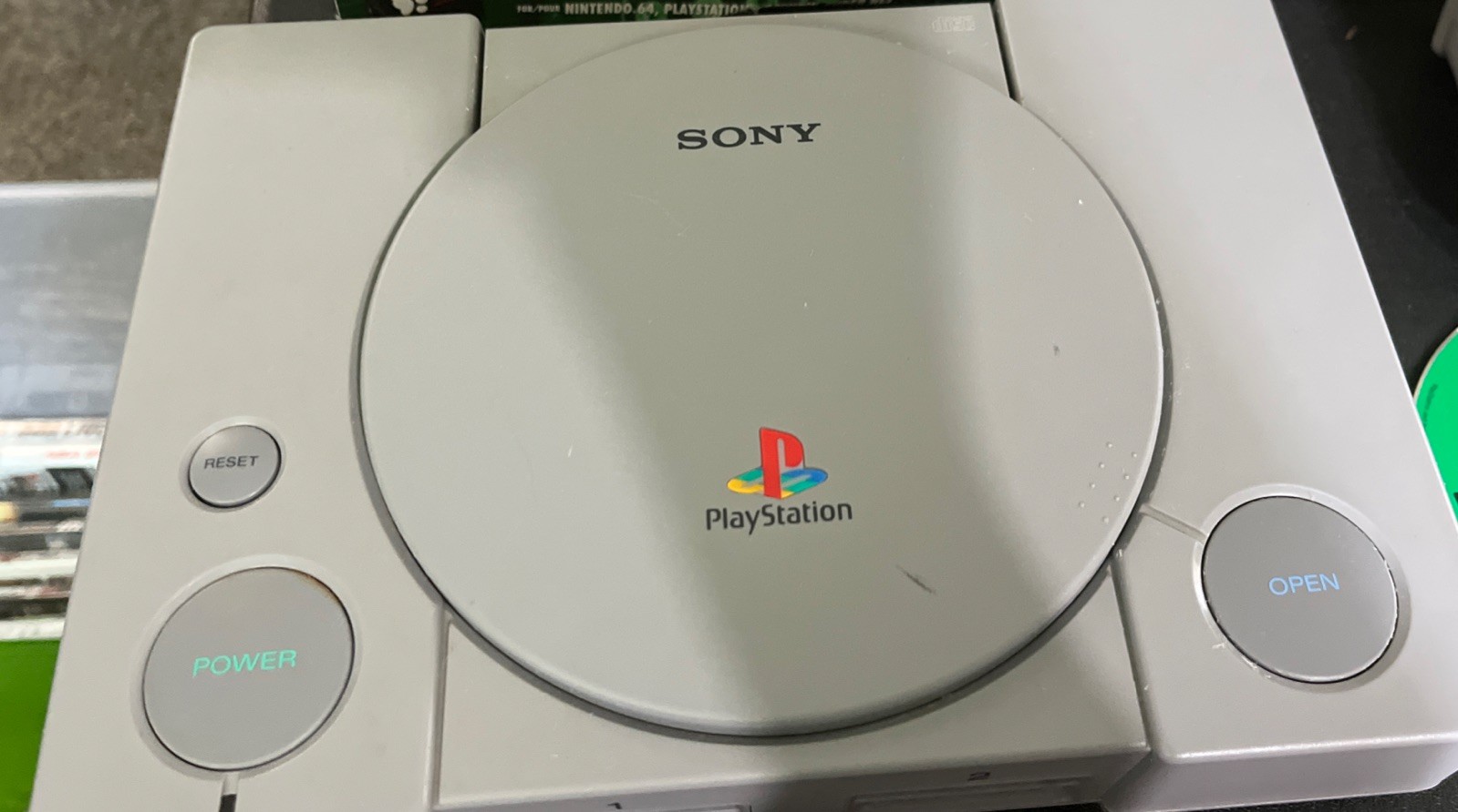 Sony PlayStation 1 Gray Turns On Controller Memory Card 3 Games Slam Jam NBA