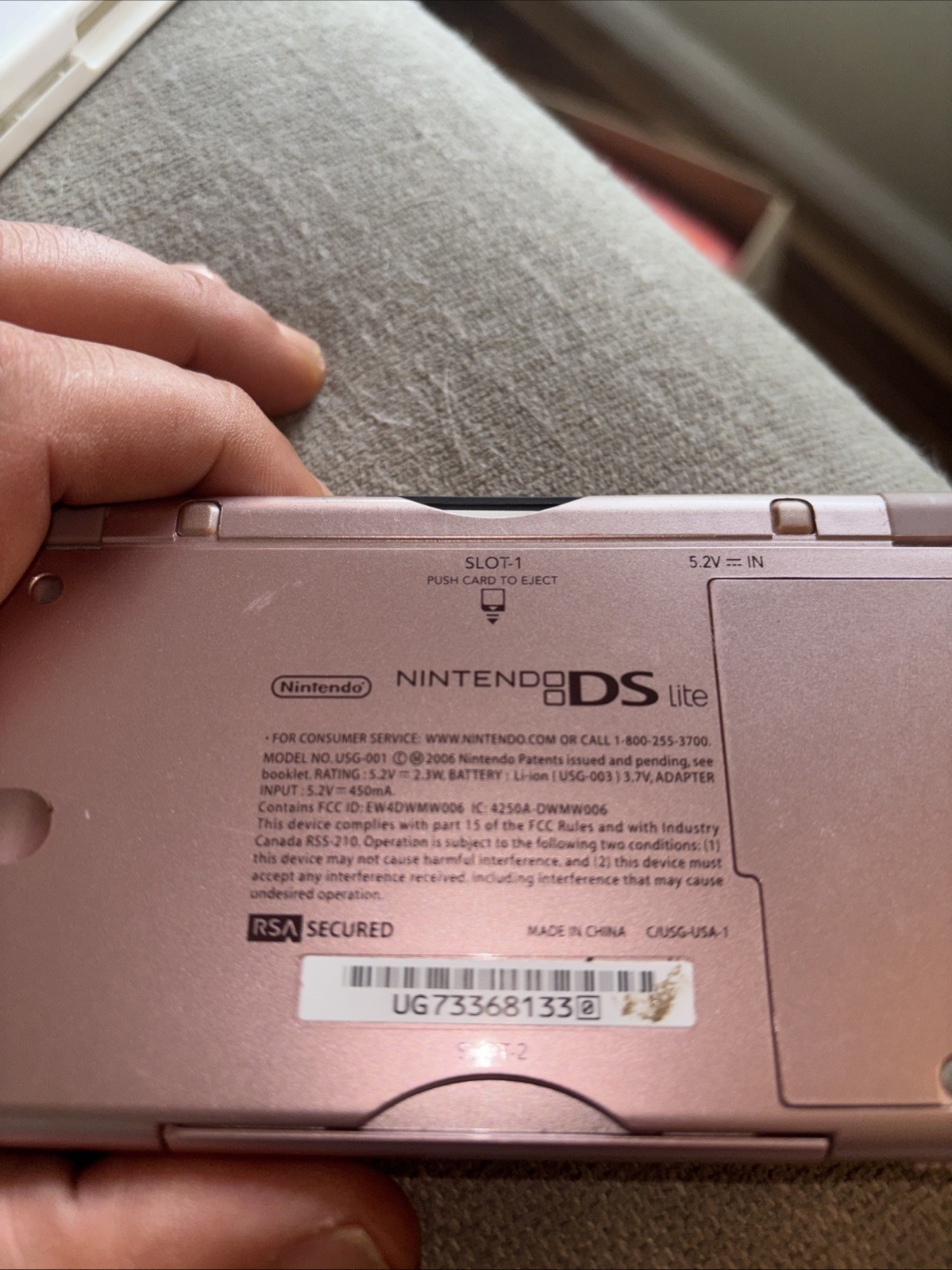 Nintendo DS Lite Handheld Game Console Only USG-001 Coral Pink With Game #25