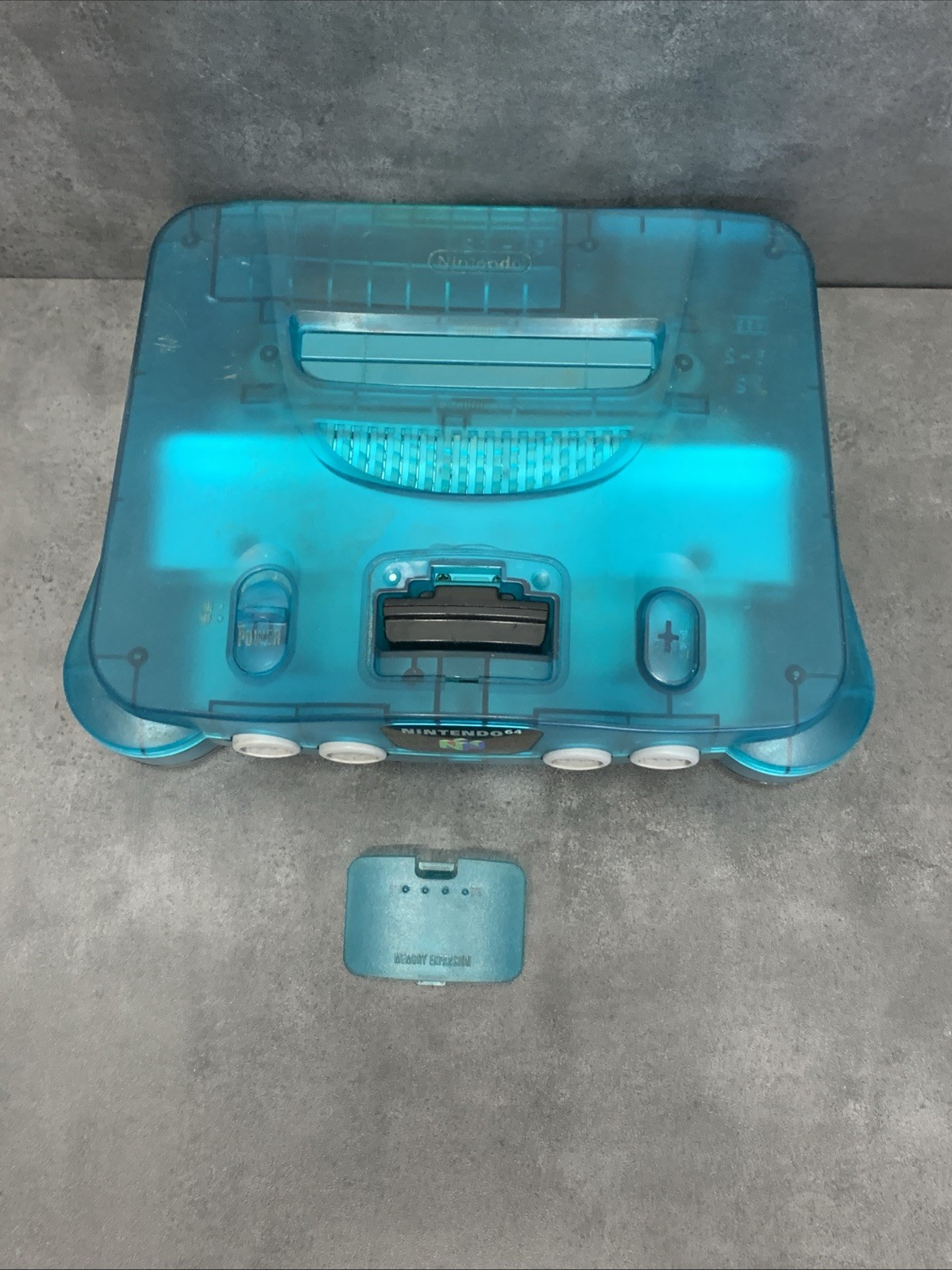 Nintendo 64 Funtastic Ice Blue Console Only RESET BUTTON DOES NOT WORK Read N64