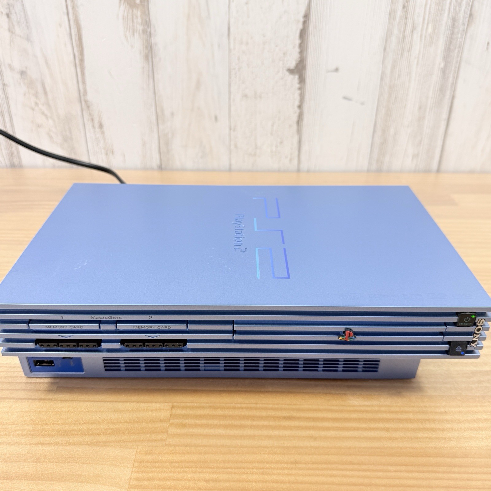 Sony PlayStation 2 PS2 Aqua Blue Console SCPH-39000 Controller Set Tested