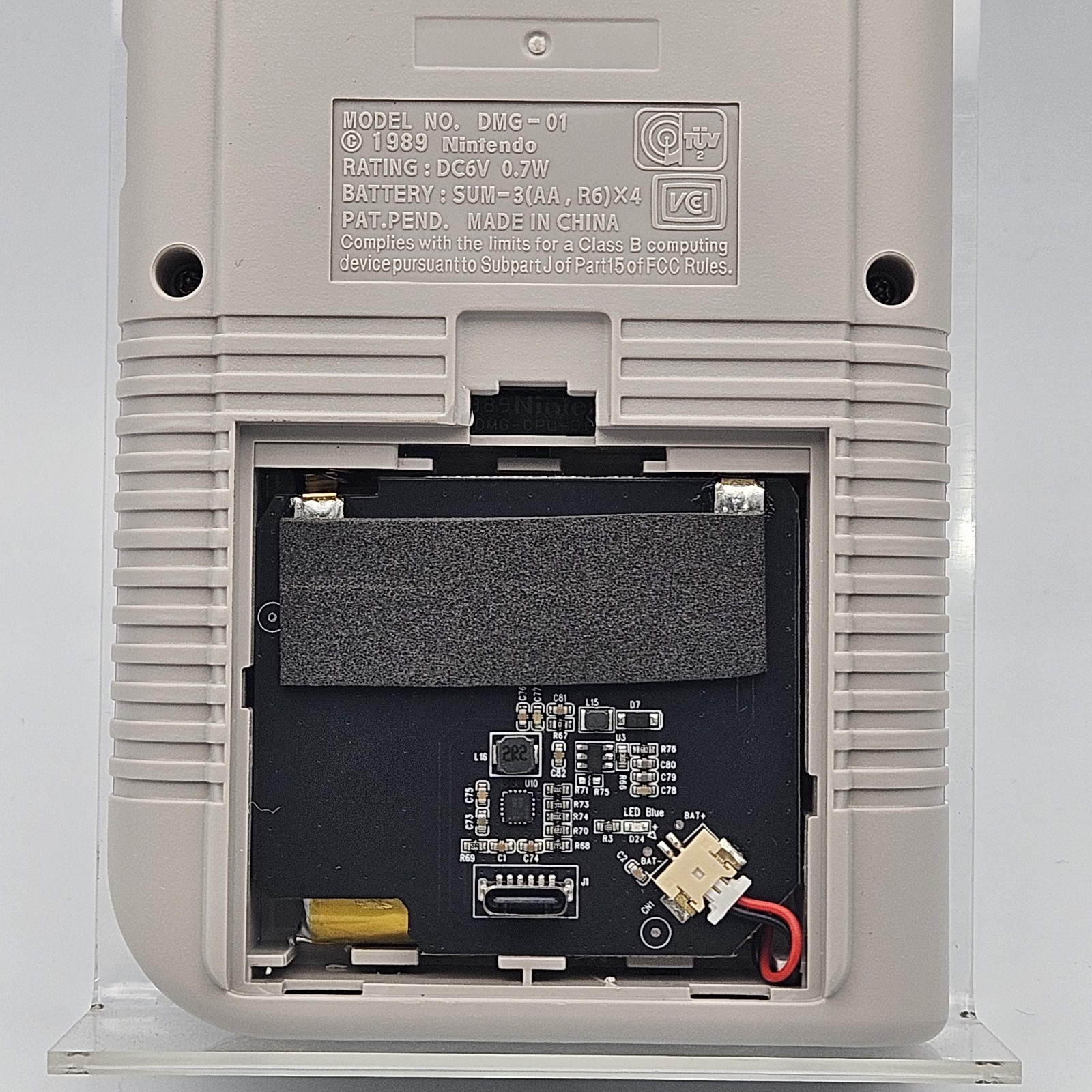 Nintendo GameBoy Original DMG-01 + Backlit IPS LCD + USB-C Rechargeable Battery