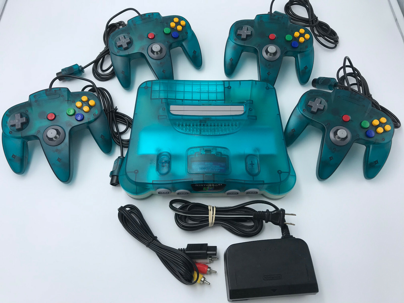 Choose Nintendo 64 Console Color + Up to 4 Controllers + Cords! CLEANED N64!