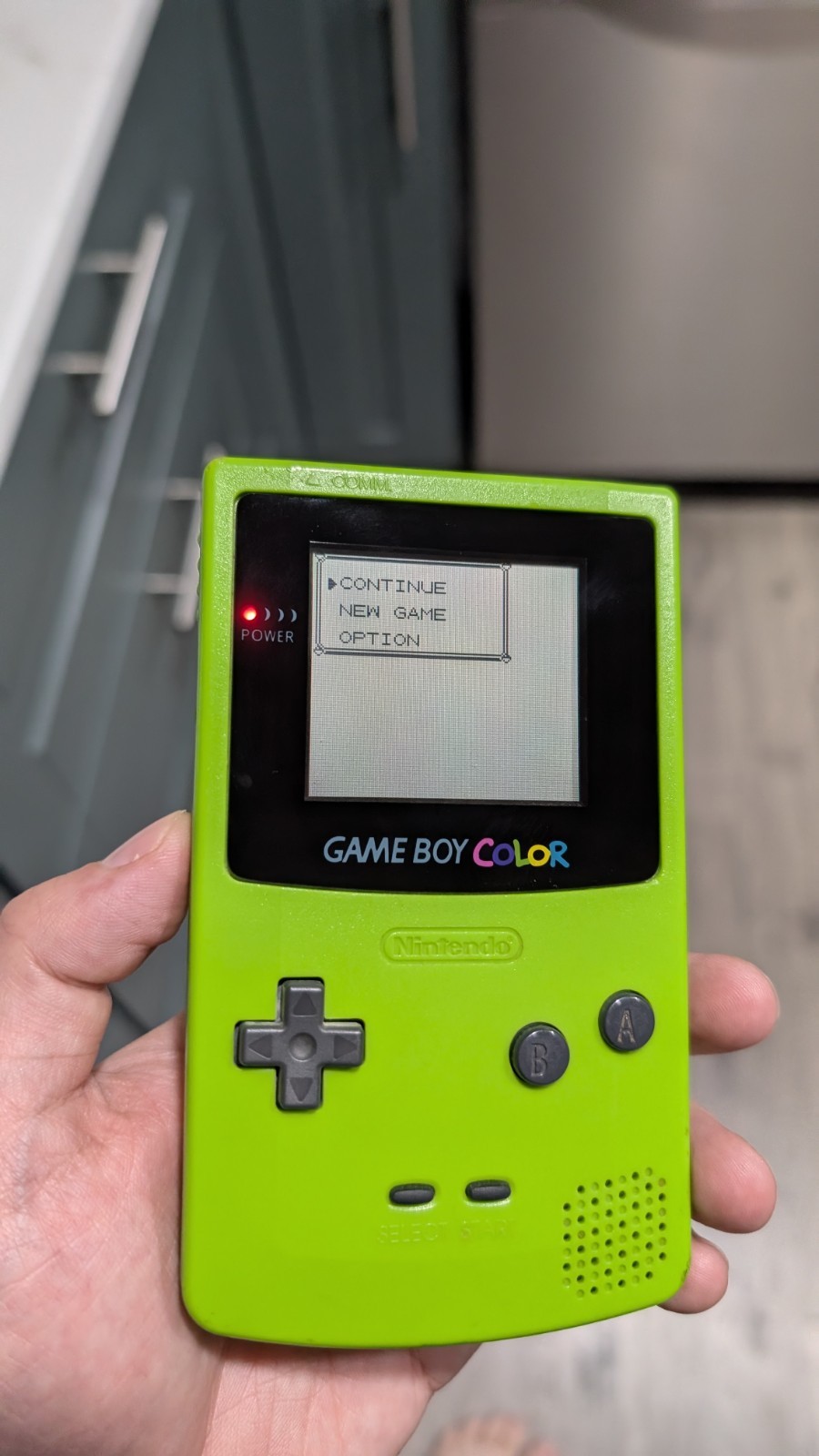 Nintendo Game Boy Color CGB-001 Lime Green w/ Pokemon Yellow & Pikachu Game Bag