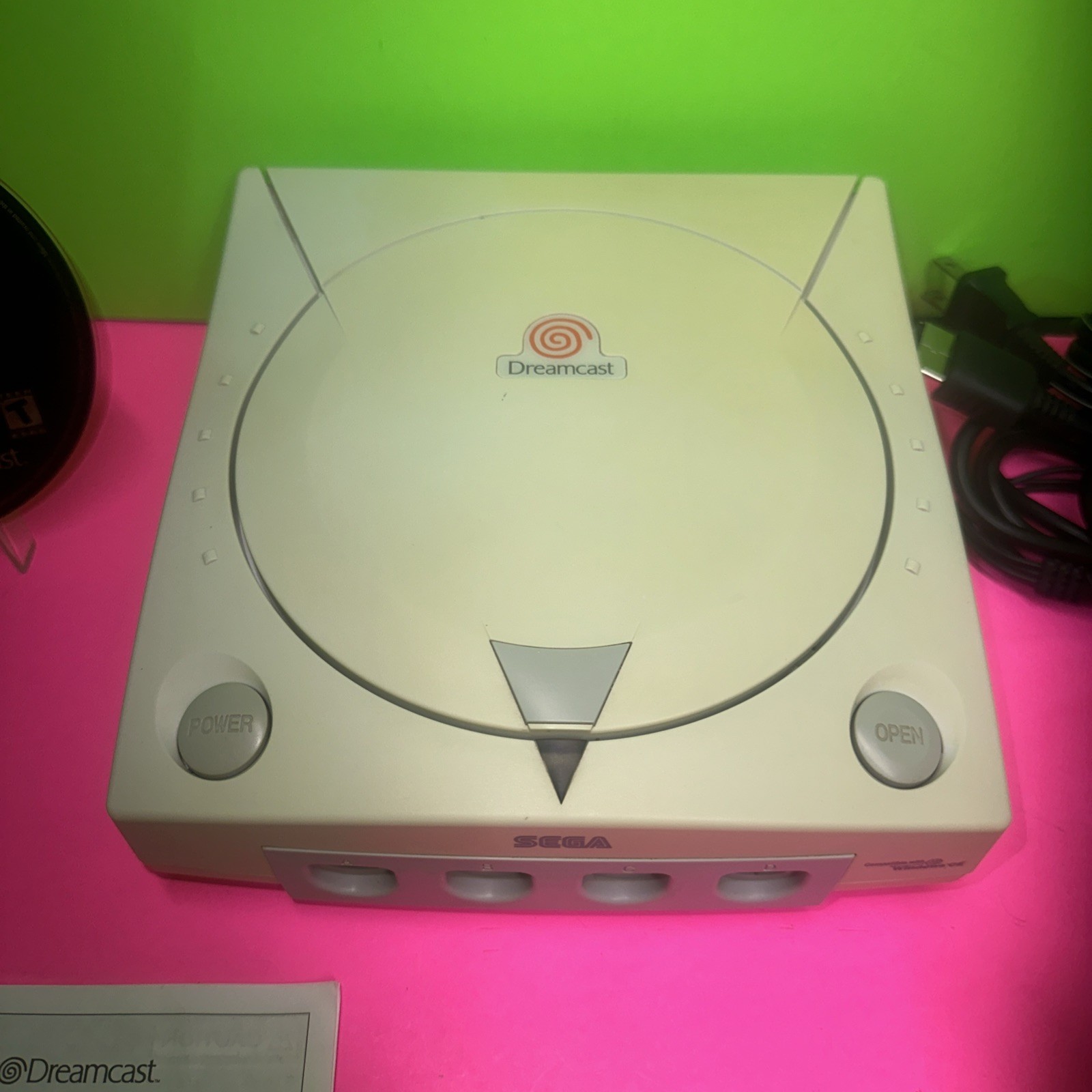 SEGA Dreamcast Console Bundle HKT-3020 VMU Cords OEM Controller Tested Working
