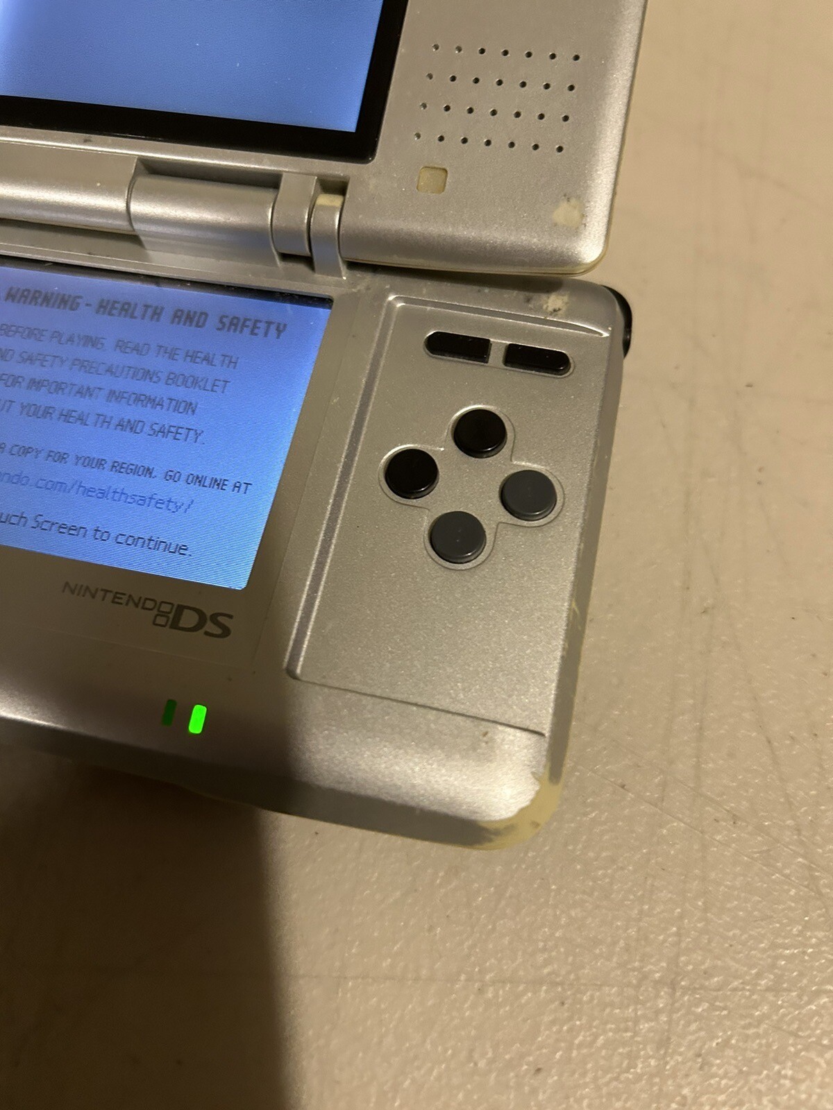 Nintendo DS Silver Titanium Game Console No Stylus No Charger Tested Working