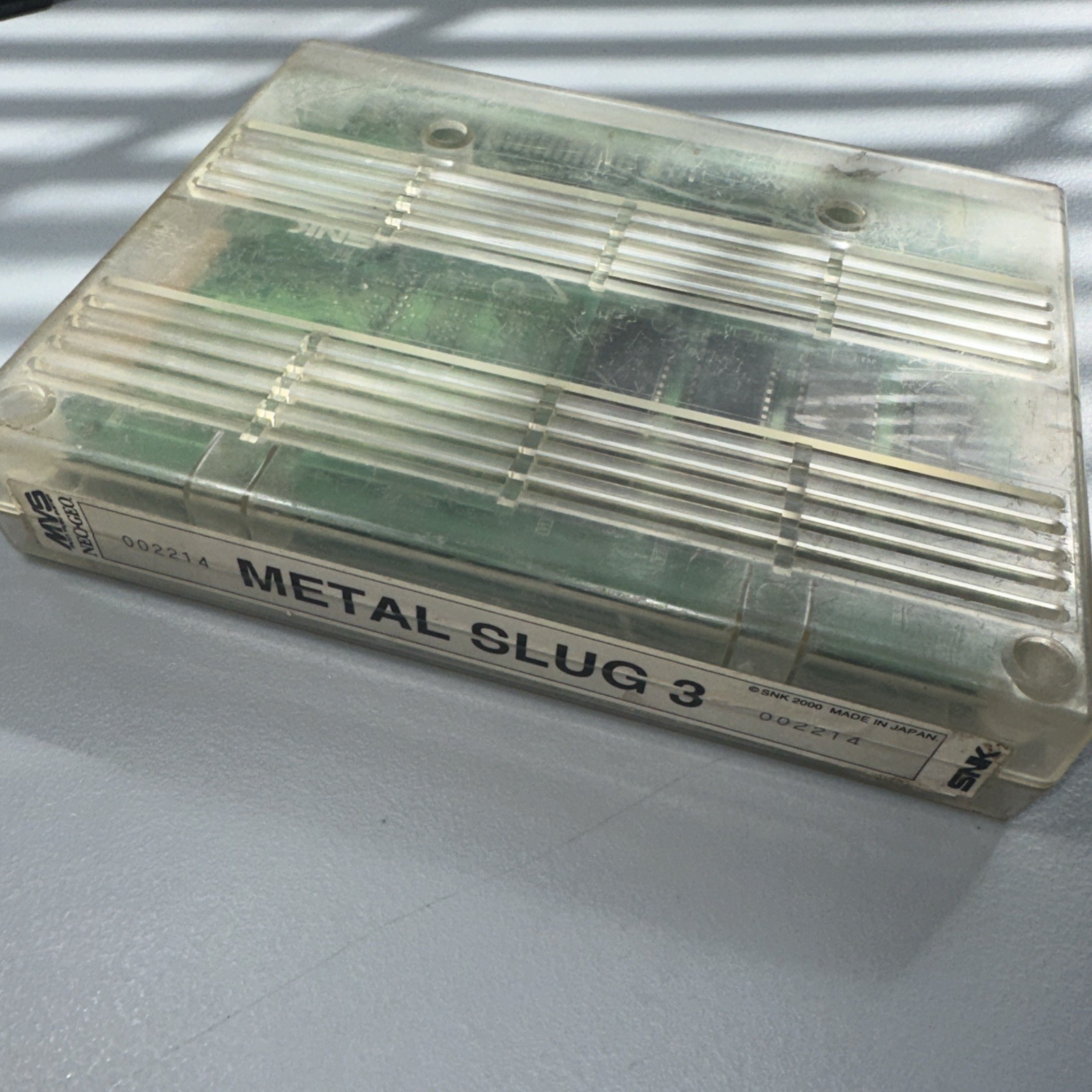 USA Metal Slug 3 SNK Cartridge Neo Geo MVS Clear Tested & working Authentic