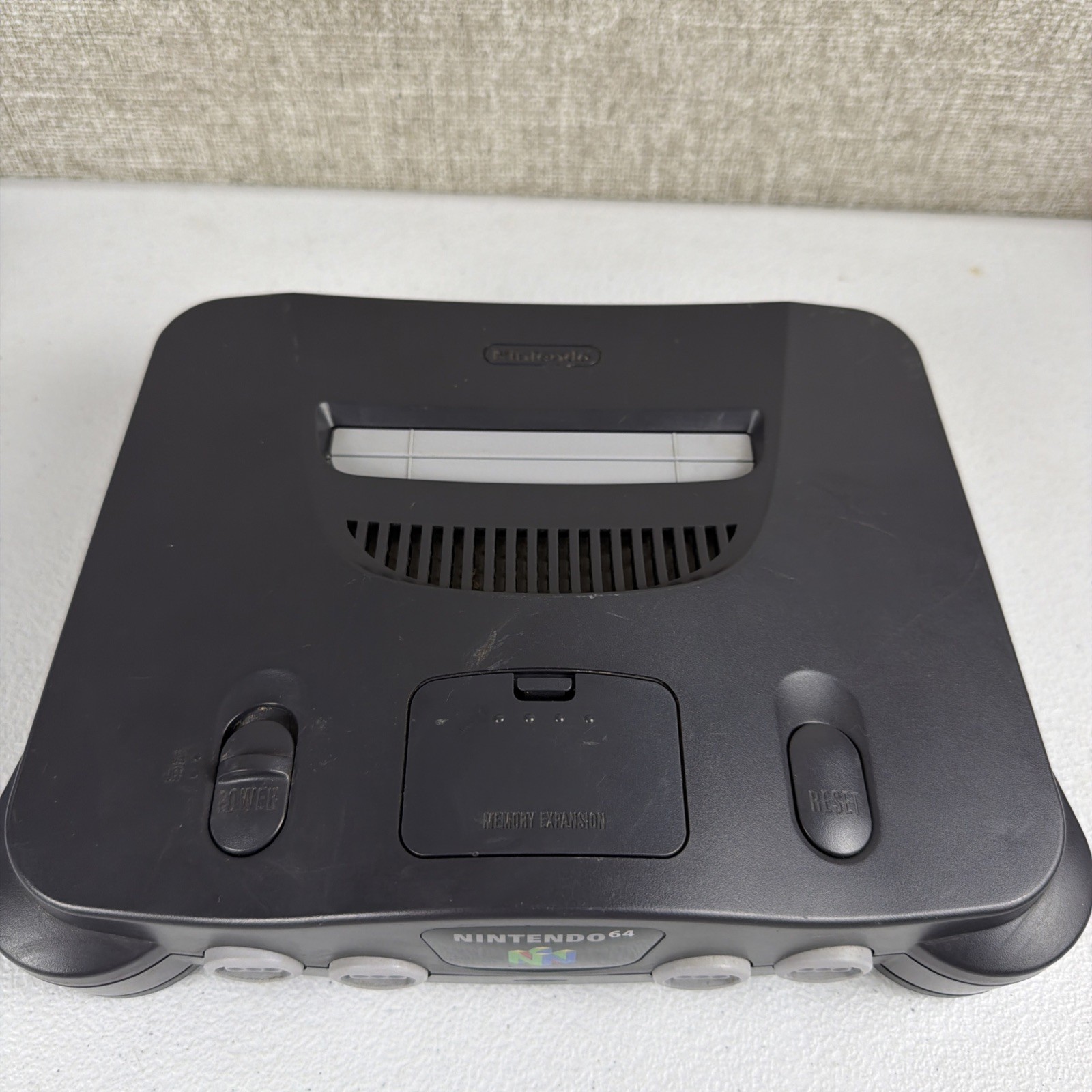 Nintendo 64 Console ONLY – NUS-001 (USA) – Charcoal Tested Working W/ Jumper Pak