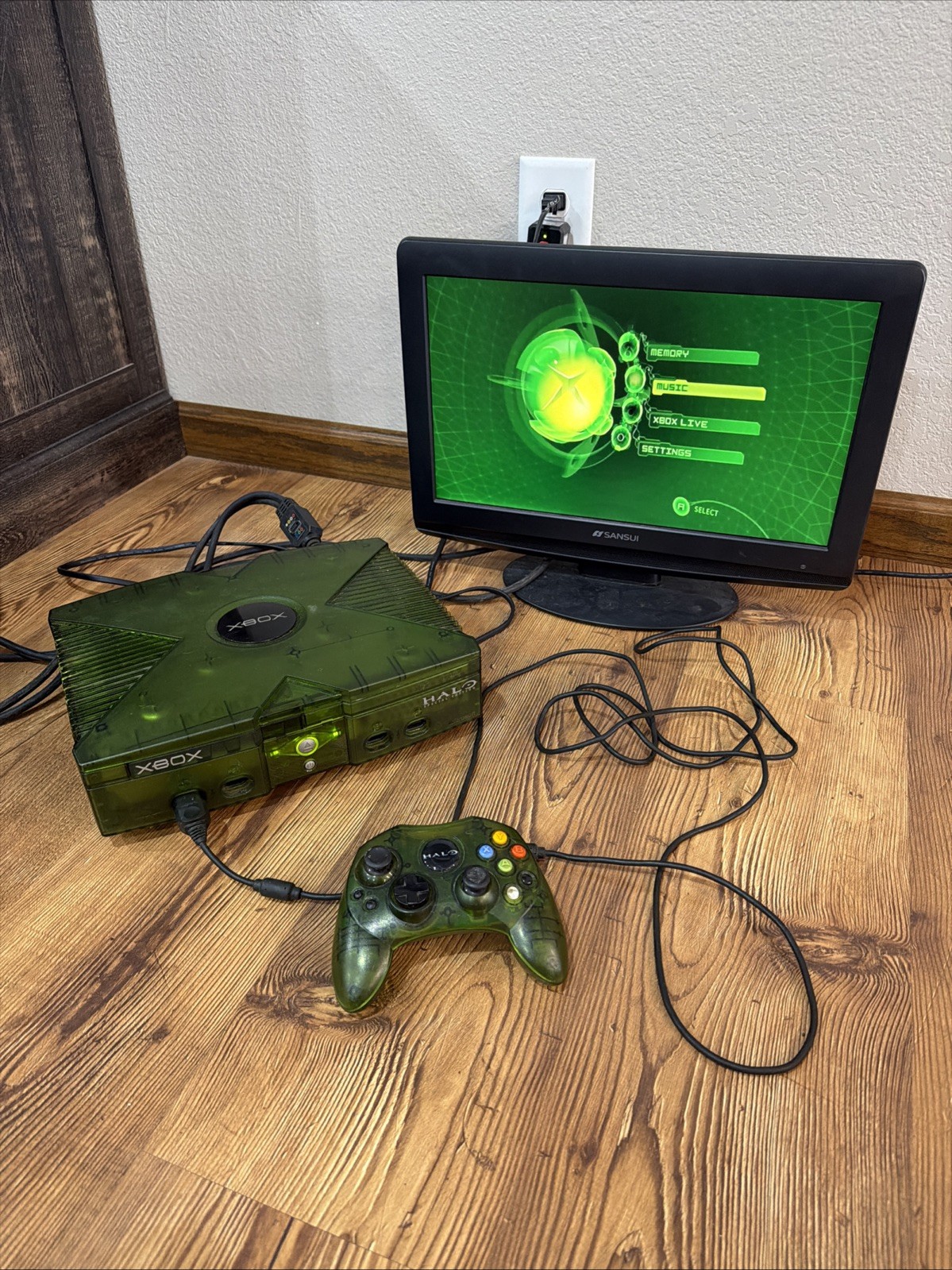 Microsoft Original Xbox Halo Special Edition Console Green Bundle Tested Works!1