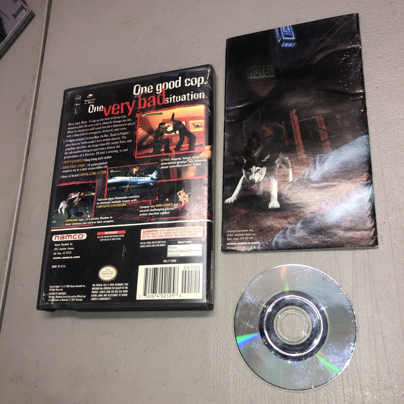 Dead to Rights (Nintendo GameCube, 2002) COMPLETE w/ Manual