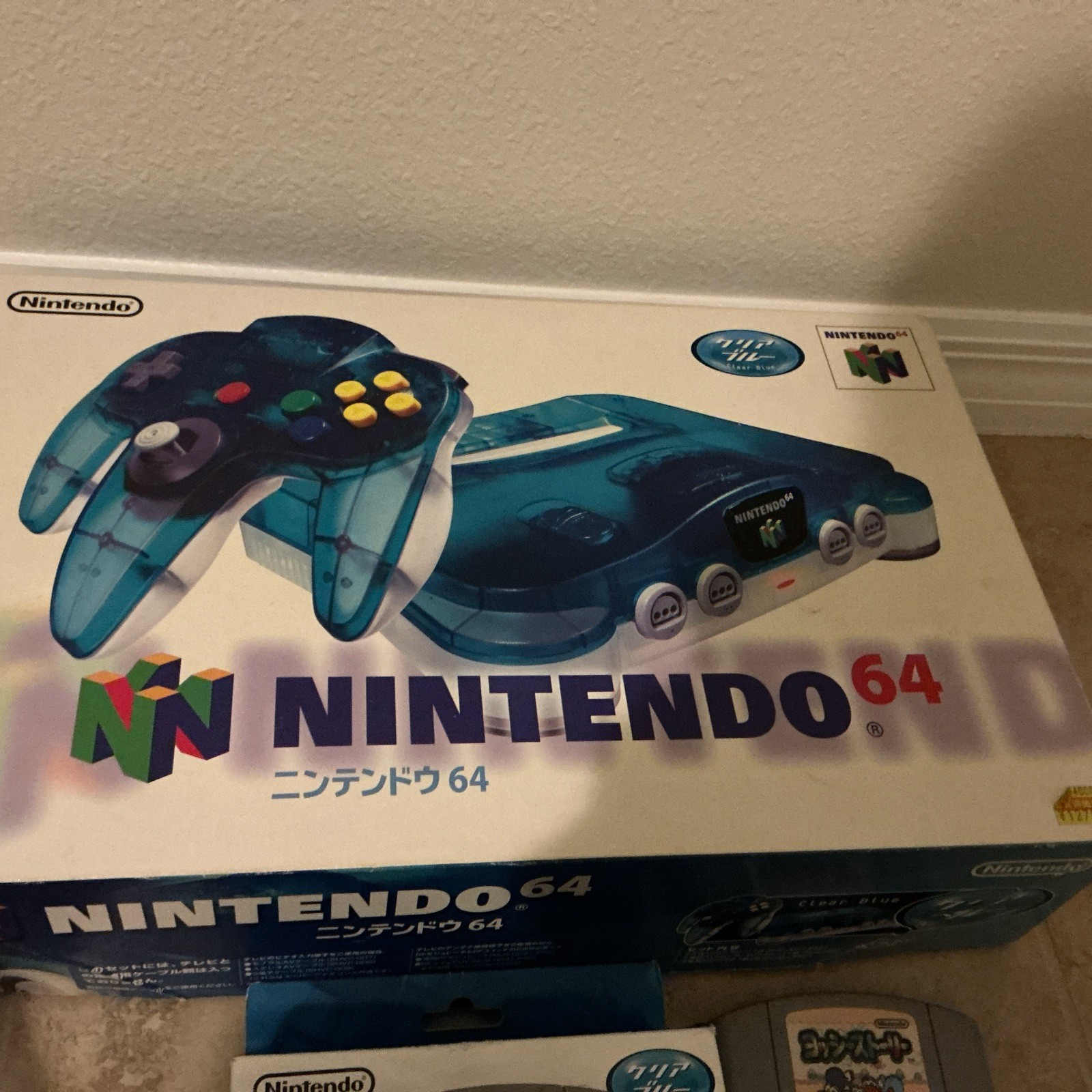 Nintendo 64 Clear BLUE Console N64 Japan Version (Extra Controller And Games)