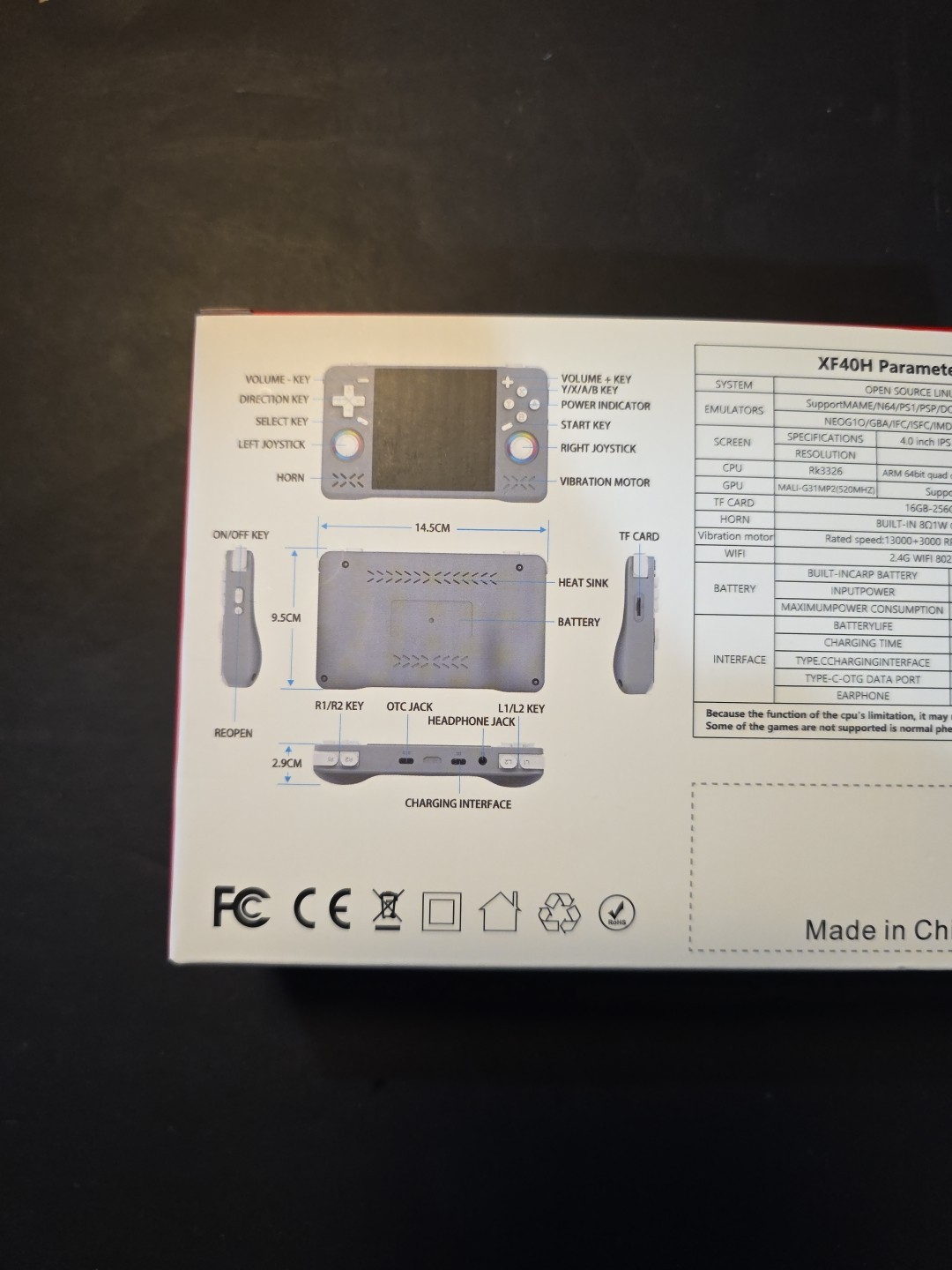 XF40H Handheld Game Console, Retro Gaming Console Preloaded Classic Games!! USA
