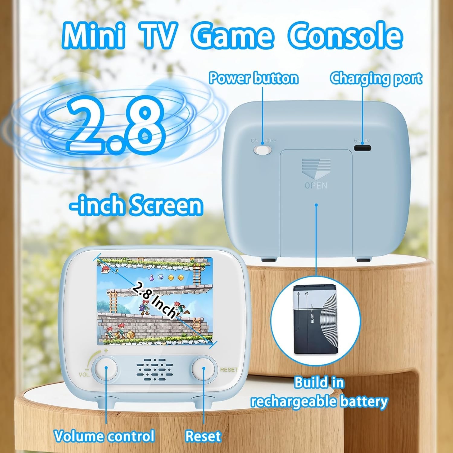 2.8” Portable Handheld Game Console – Play 220 Built-in Retro Games Anytime