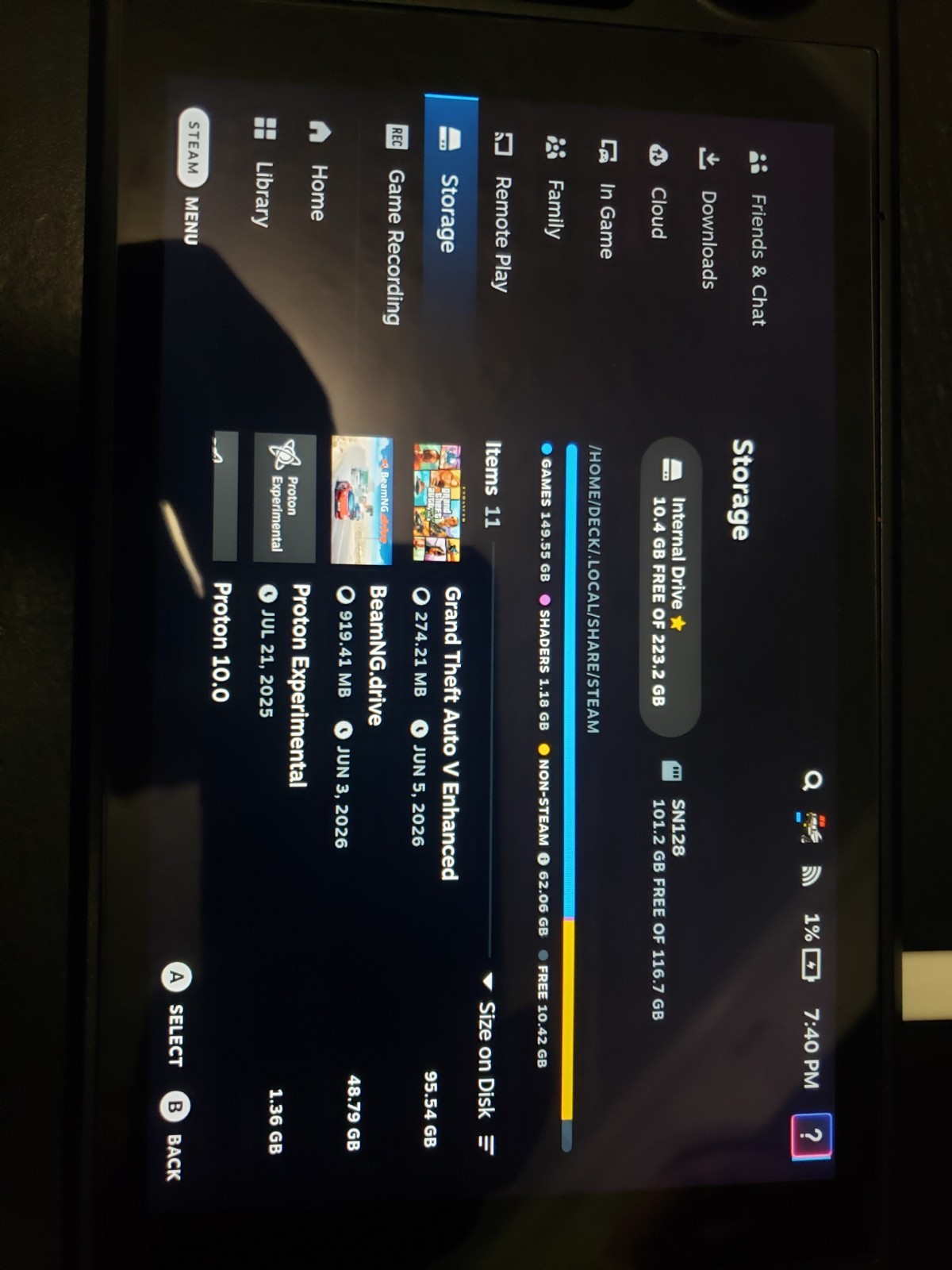 256gb ssd & 128 sd card Valve Steam Deck w/ Case, Dock, Stand