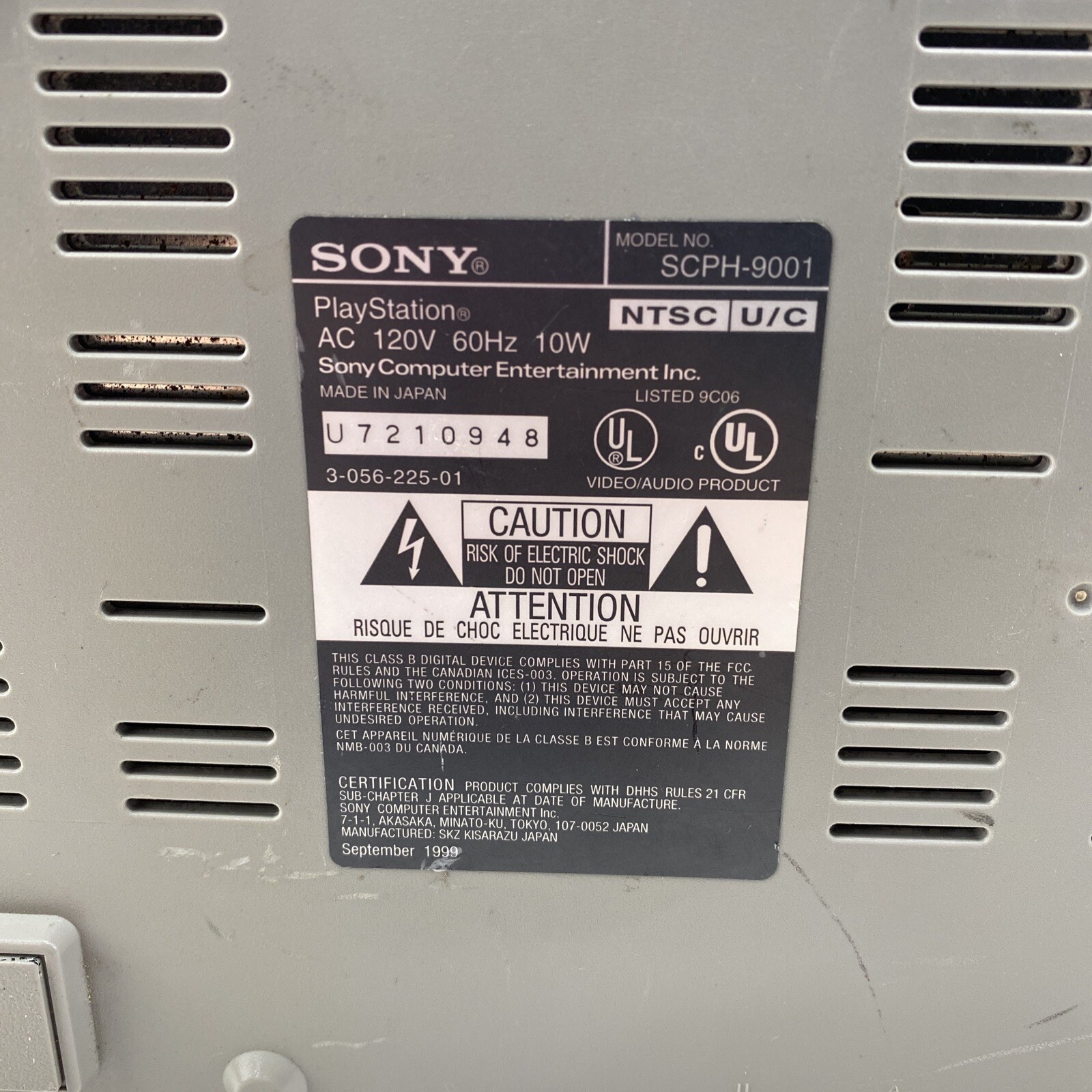 Sony PlayStation One PS1 SCPH-9001 Console Only Tested Working Free Shipping
