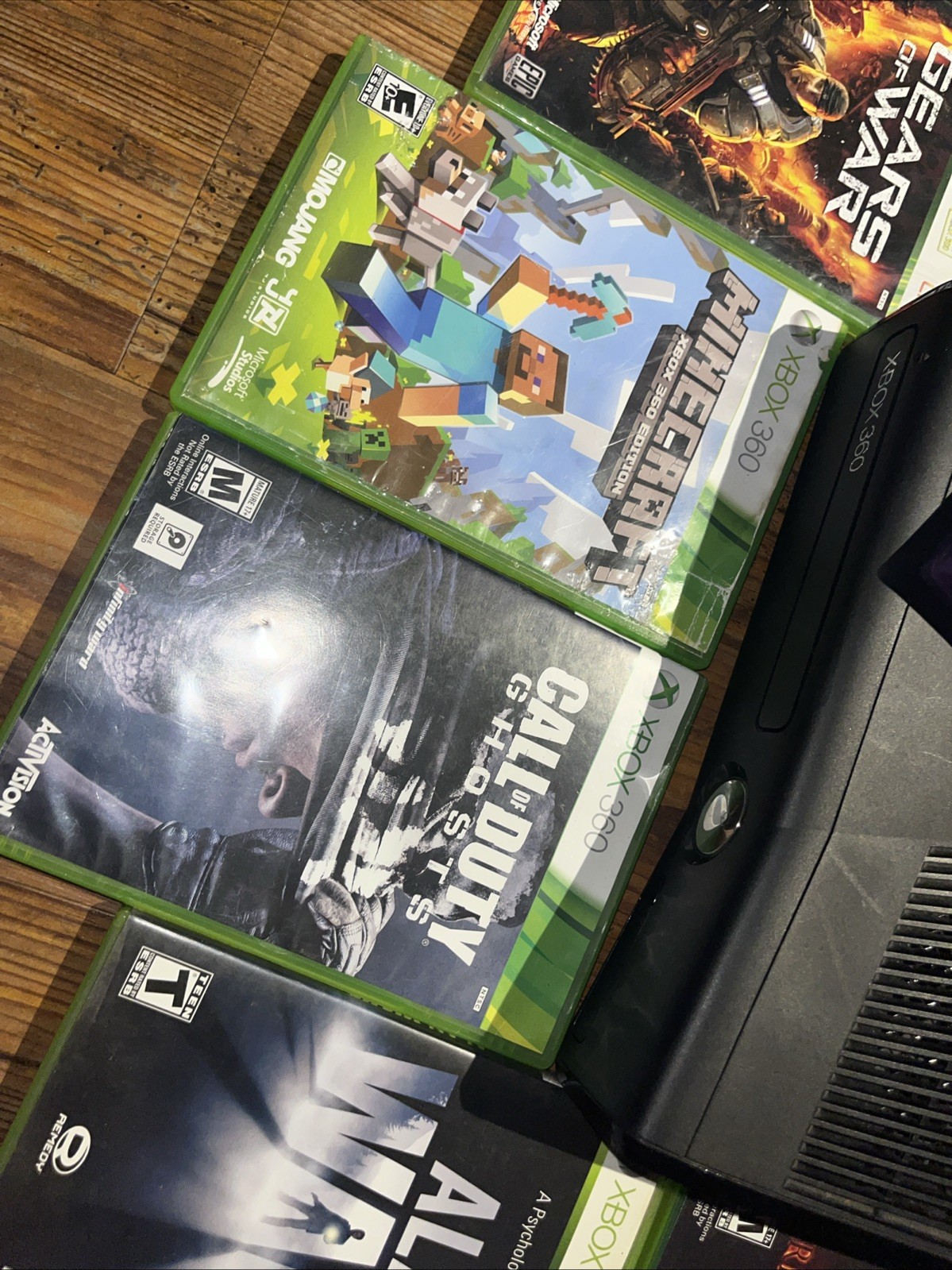 Microsoft Xbox 360 S 250gb Slim & Games – Console Box Cords Kinect Lot Bundle