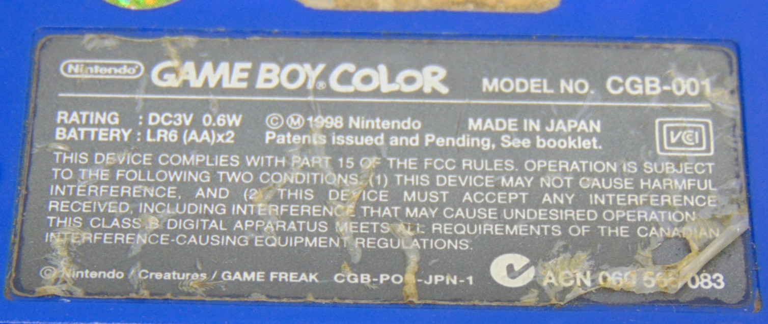 Game Boy Color Pokemon Special Pikachu Edition Nintendo System Game Console 1998