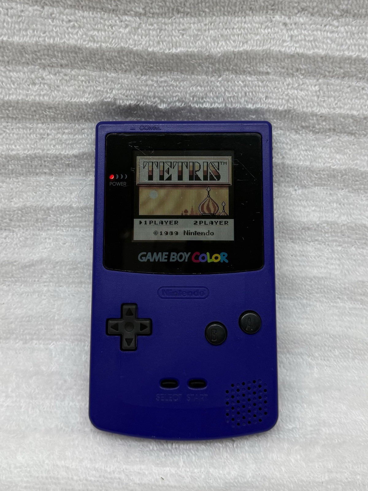 VINTAGE NINTENDO GAME BOY COLOR 1998 GRAPE PURPLE w/ TETRIS