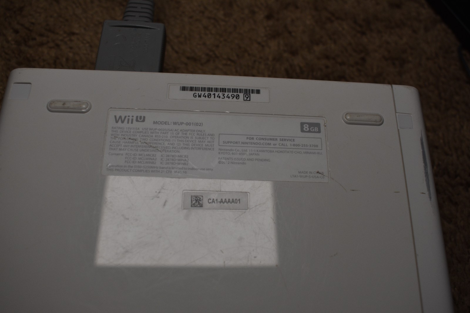 Nintendo Wii U WUP-001(02) 8GB White Console System Bundle Not Tested As-Is