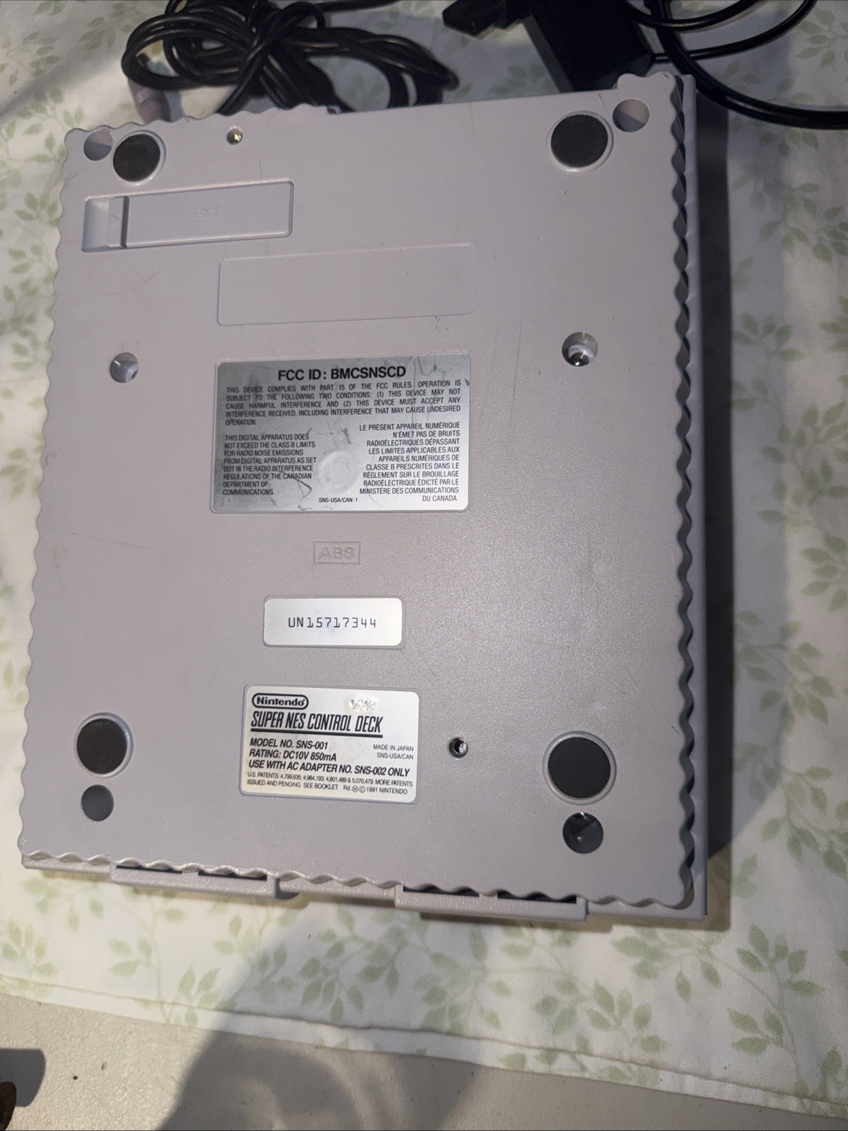Nintendo SNES Console Clean Gray SNS-001 Tested + Power Cord & HDMI Adapter
