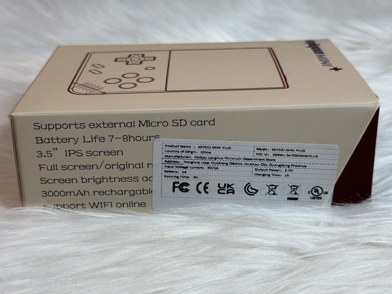 Miyoo Mini Plus Retro Handheld Gaming Console Purple Transparent Complete Box