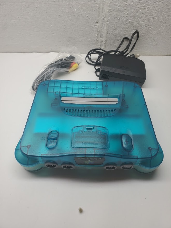 UPGRADED Nintendo 64 N64 Ice Blue Clear Funtastic + Official OEM remote & Cables