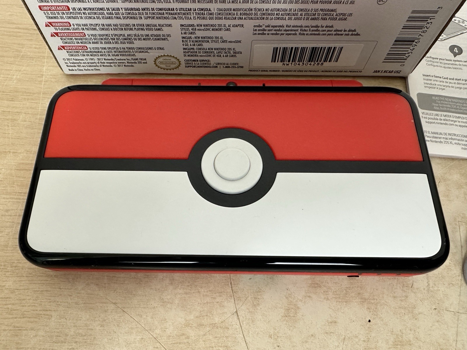 Nintendo 2DS XL PokeBall Edition – Complete In Box CIB – USA Model – Pokemon