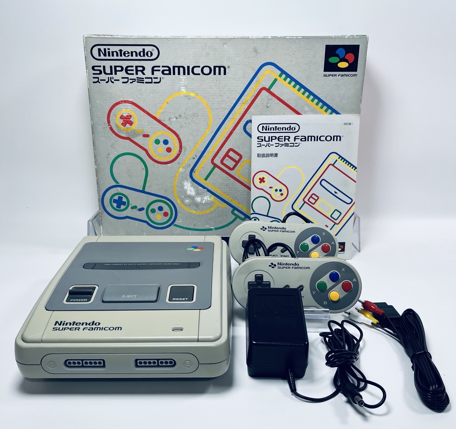 Nintendo Super Famicom Console Boxed Tested Working Japan SFC Controller Set