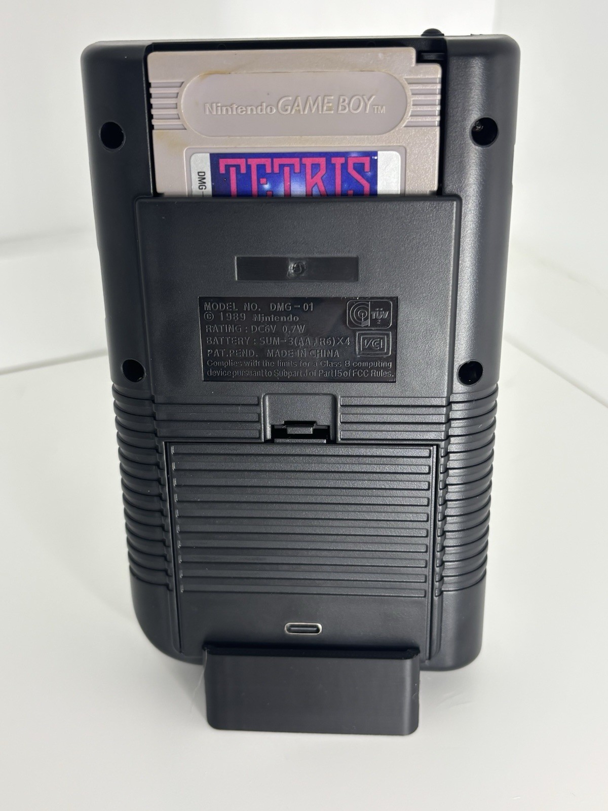 Black Nintendo Game Boy DMG-01, IPS Q5 Screen Mod and USB-C Rechargeable Mod