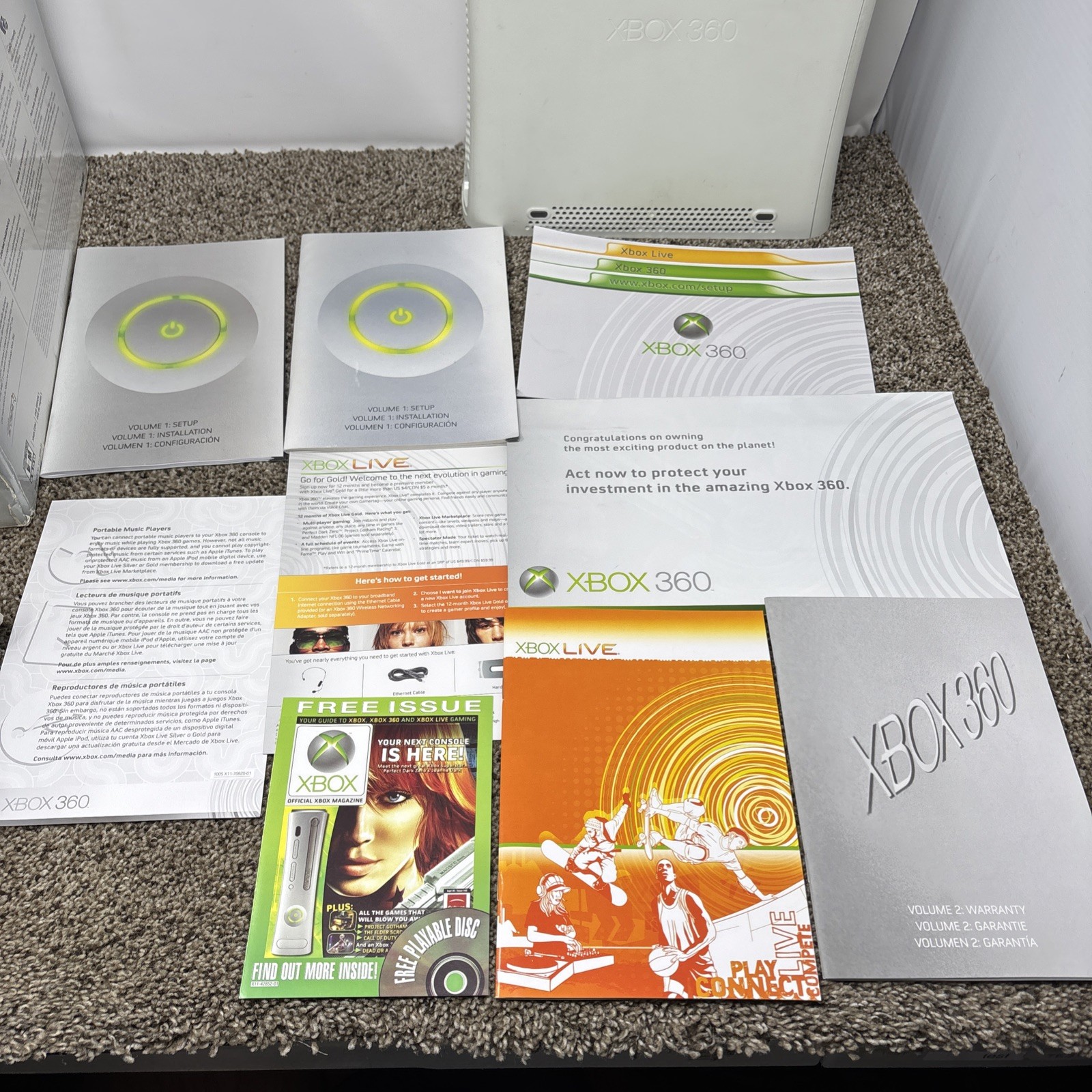 Microsoft Xbox 360 20gb Console Bundle With Box Cables Controller TESTED READ!!!