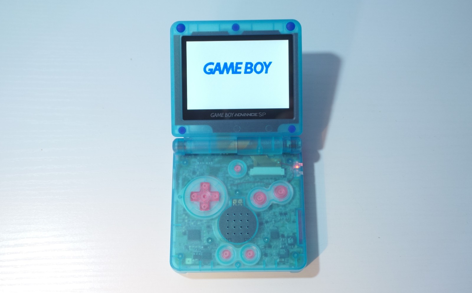 Blue & Pink Kirby Nintendo Game Boy Advance SP GBA SP System with v5 IPS Screen