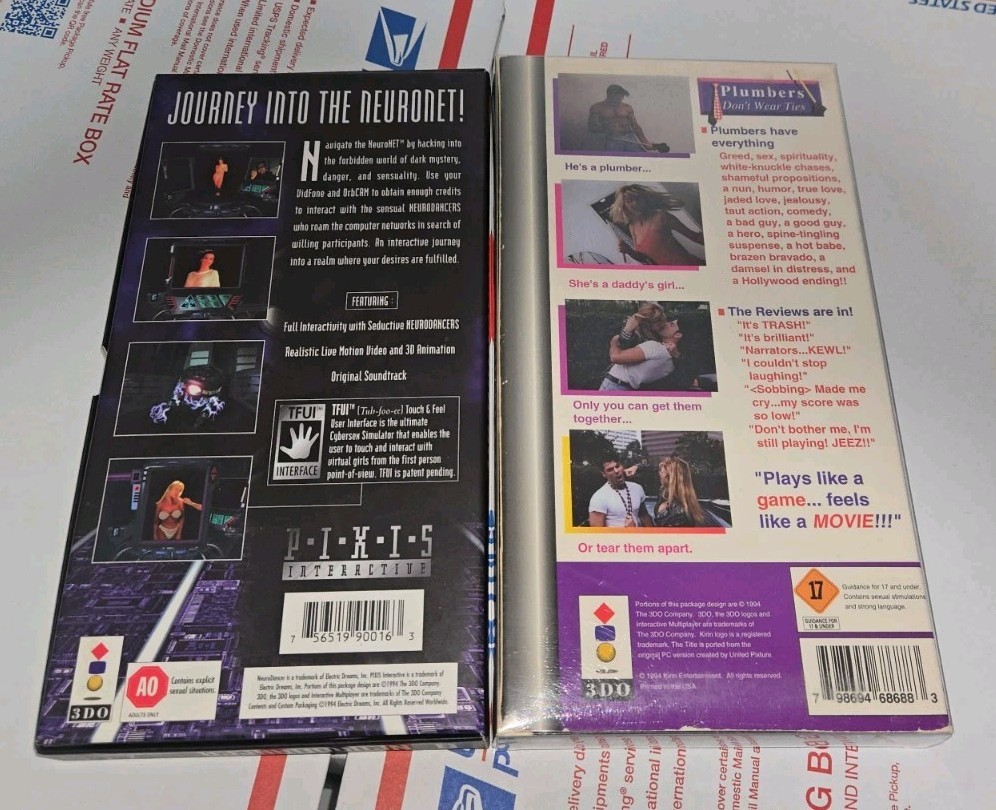 2 Rare 3DO Games NEURODANCER + PLUMBERS DON’T WEAR TIES! Mint Discs