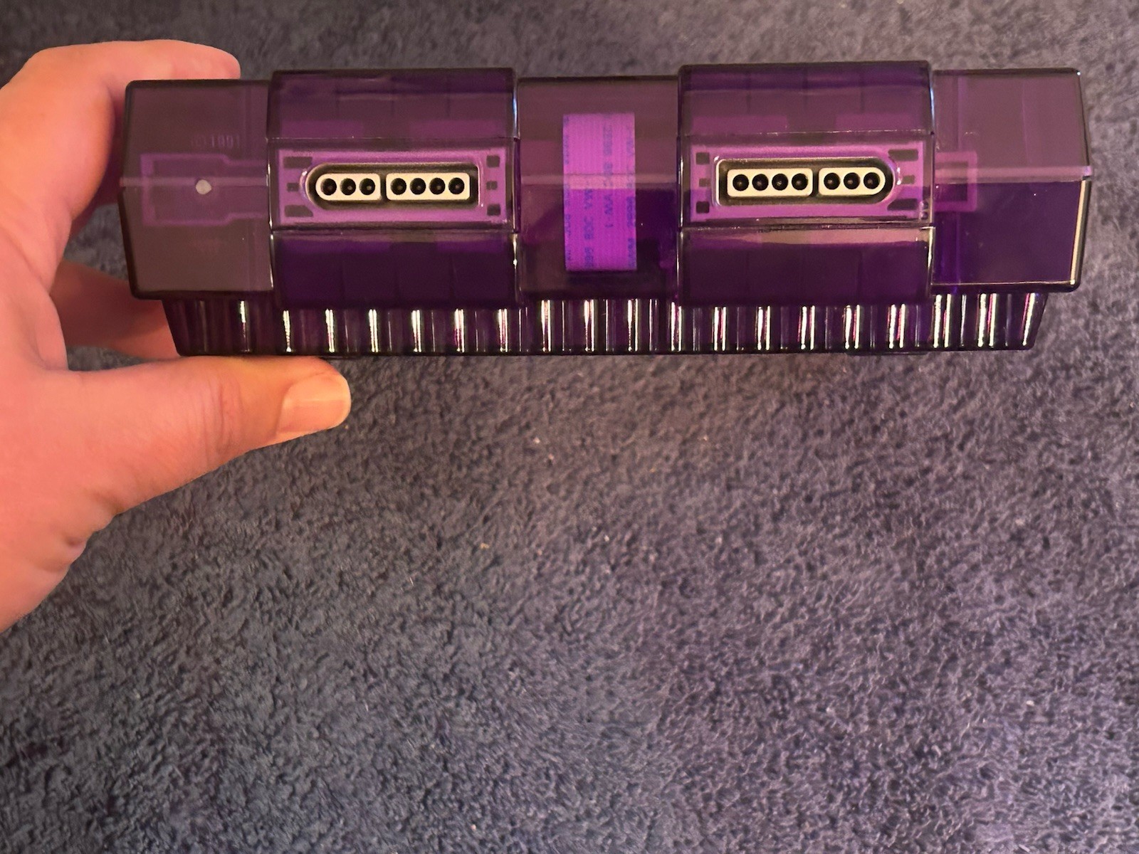 Super Nintendo Console – SNES Purple Clear Custom Case Reshell – Plays Famicom