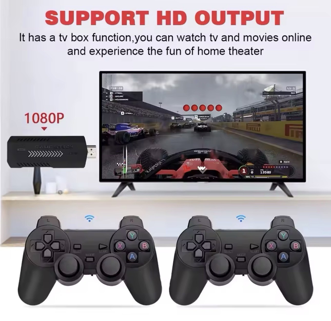 Retro Video Game Stick 41,000 Games HDMI 128GB | 2 Controllers
