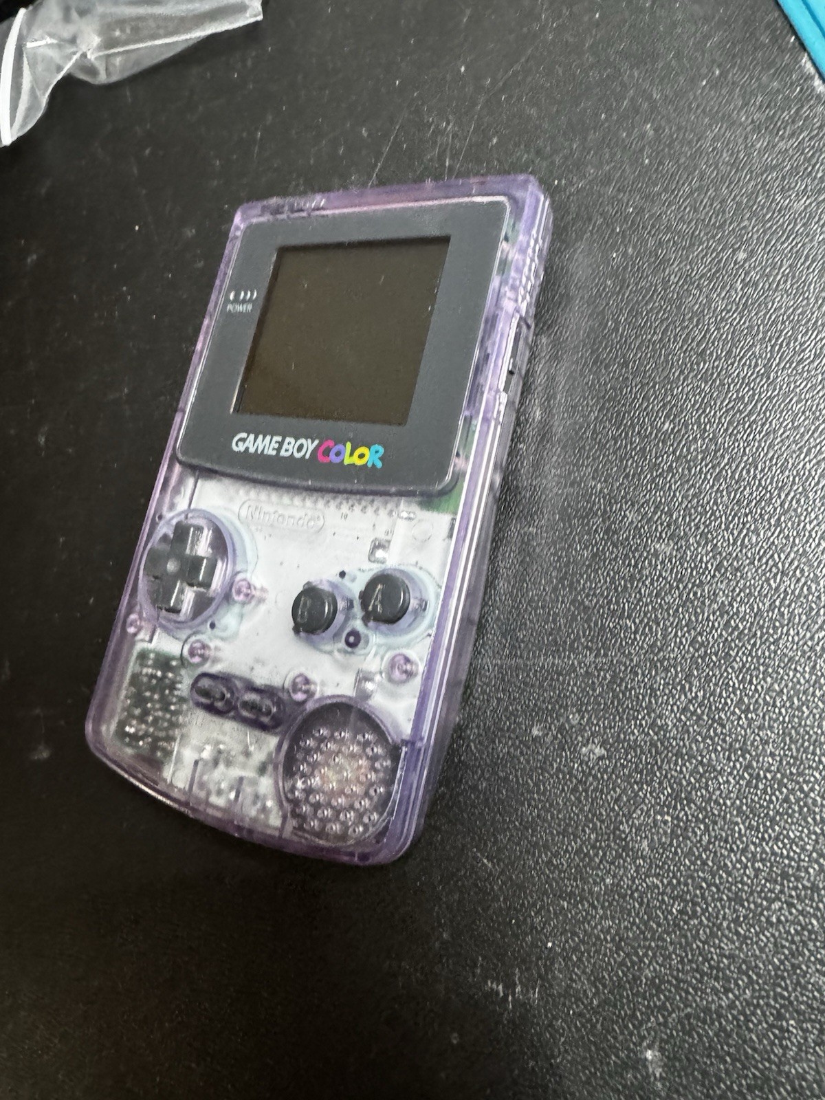 Nintendo Game Boy Color Atomic Purple W/ Game Casper Tested Works Great