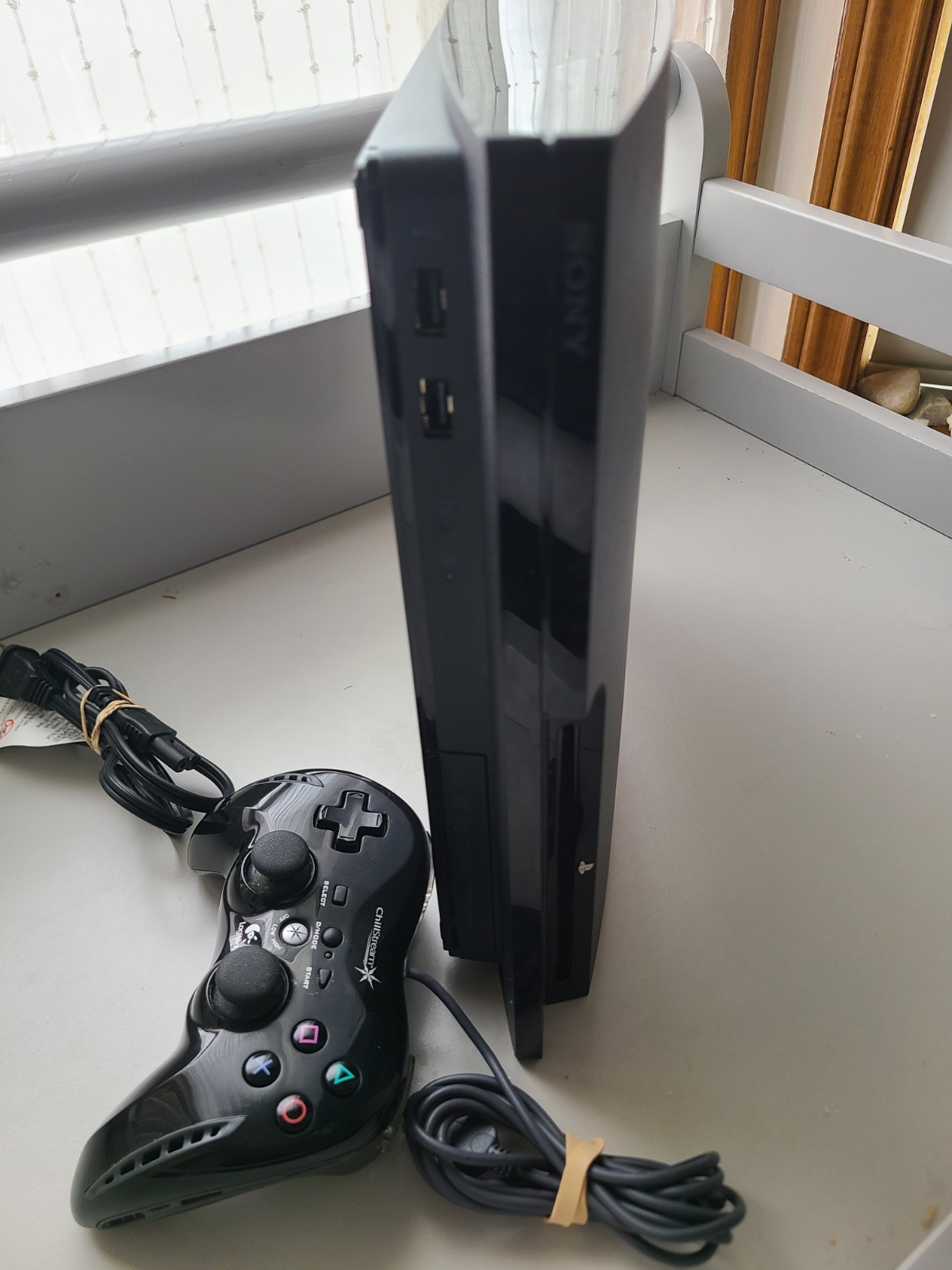 PS3 Slim Console CECH-2001A + Logitech ChillStream Controller Tested Working