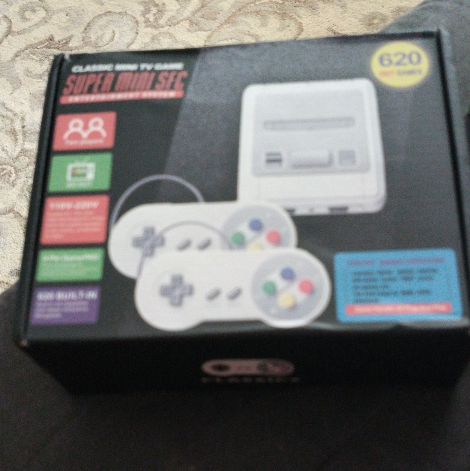 SUPER MINI SFC Mini TV Game Console, 620 Built-in Games, 2 Controllers