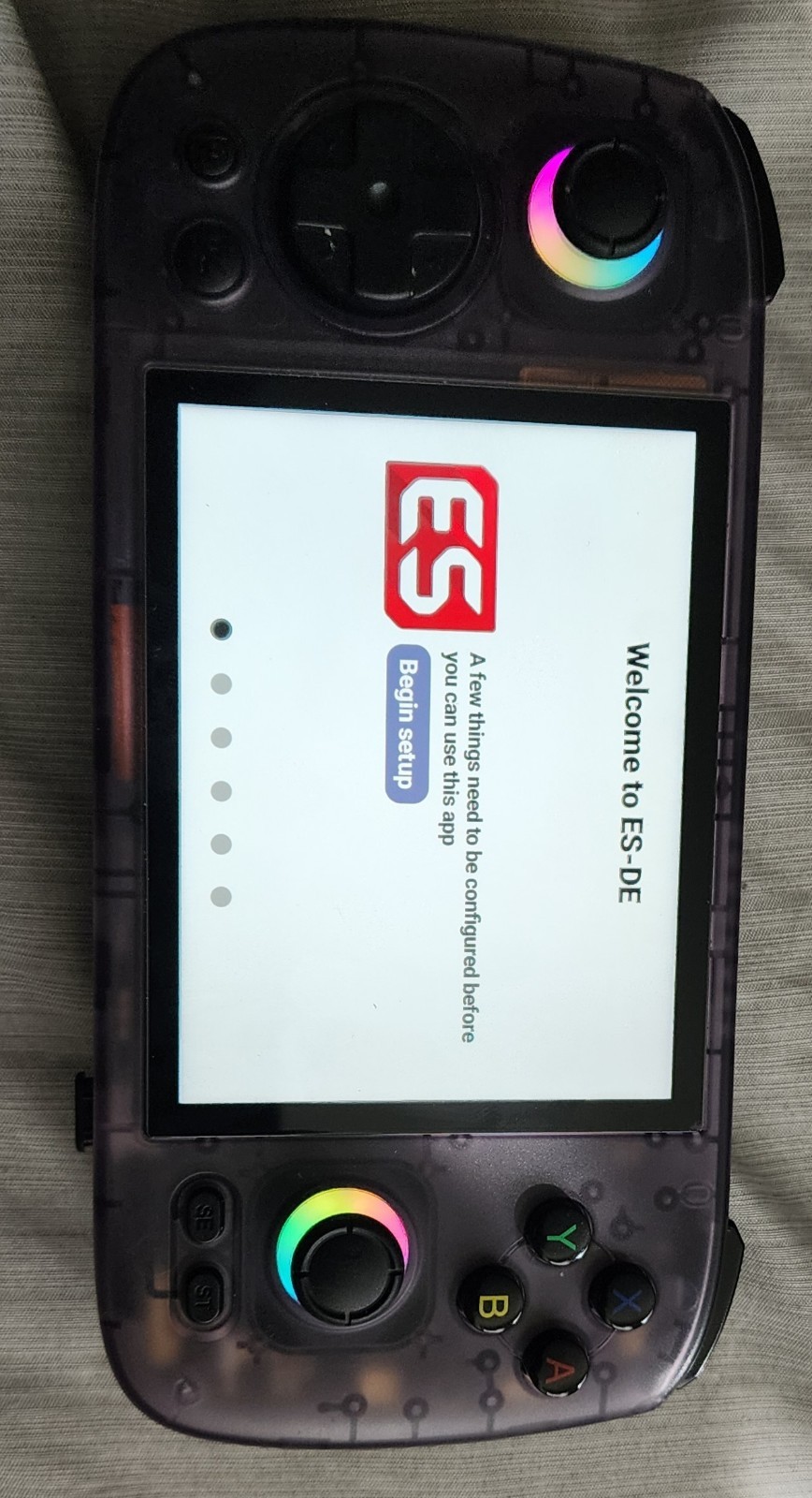 Anbernic RG406H Handheld Clear Purple w/ Face Cover And 512 GB microSD