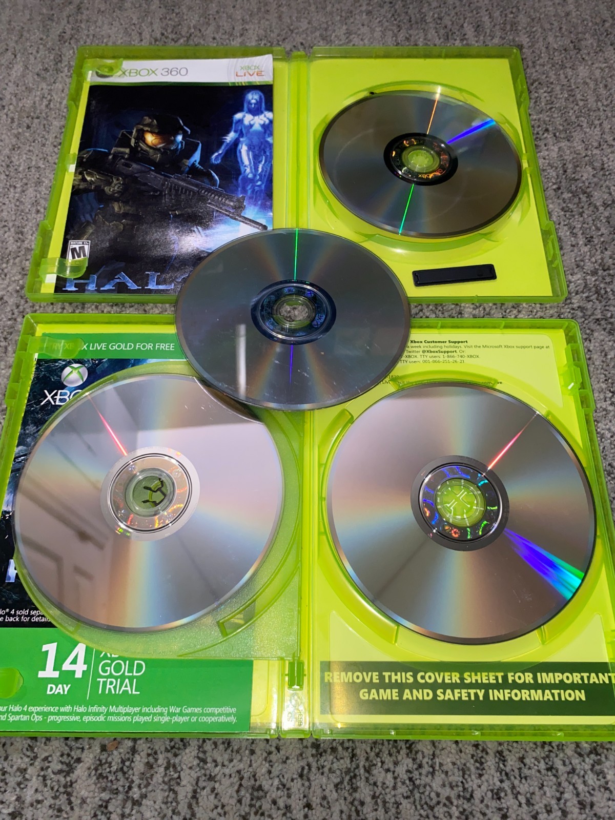 Xbox 360 Bundle – Halo 3 & 4 CIB + Multiplayer Disc, Tested