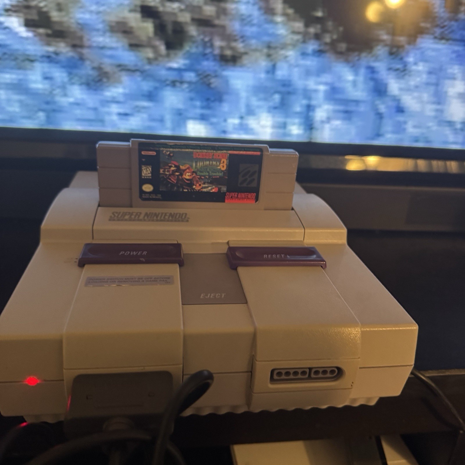 Super Nintendo SNES Console Bundle OEM Controller AC Power Supply Tested Clean