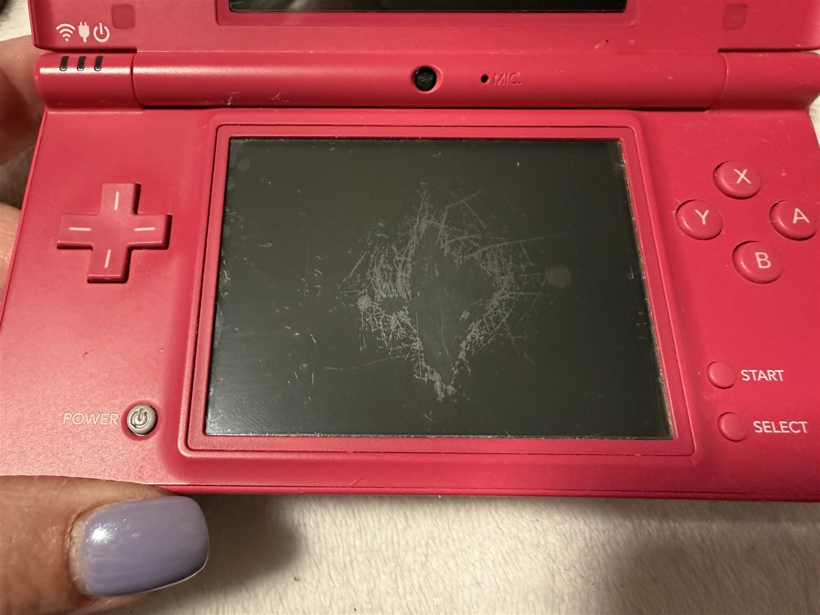 NINTENDO DSi PINK HANDHELD CONSOLE SYSTEM TWL-001 W/ GAMES / CASE / EXTRAS