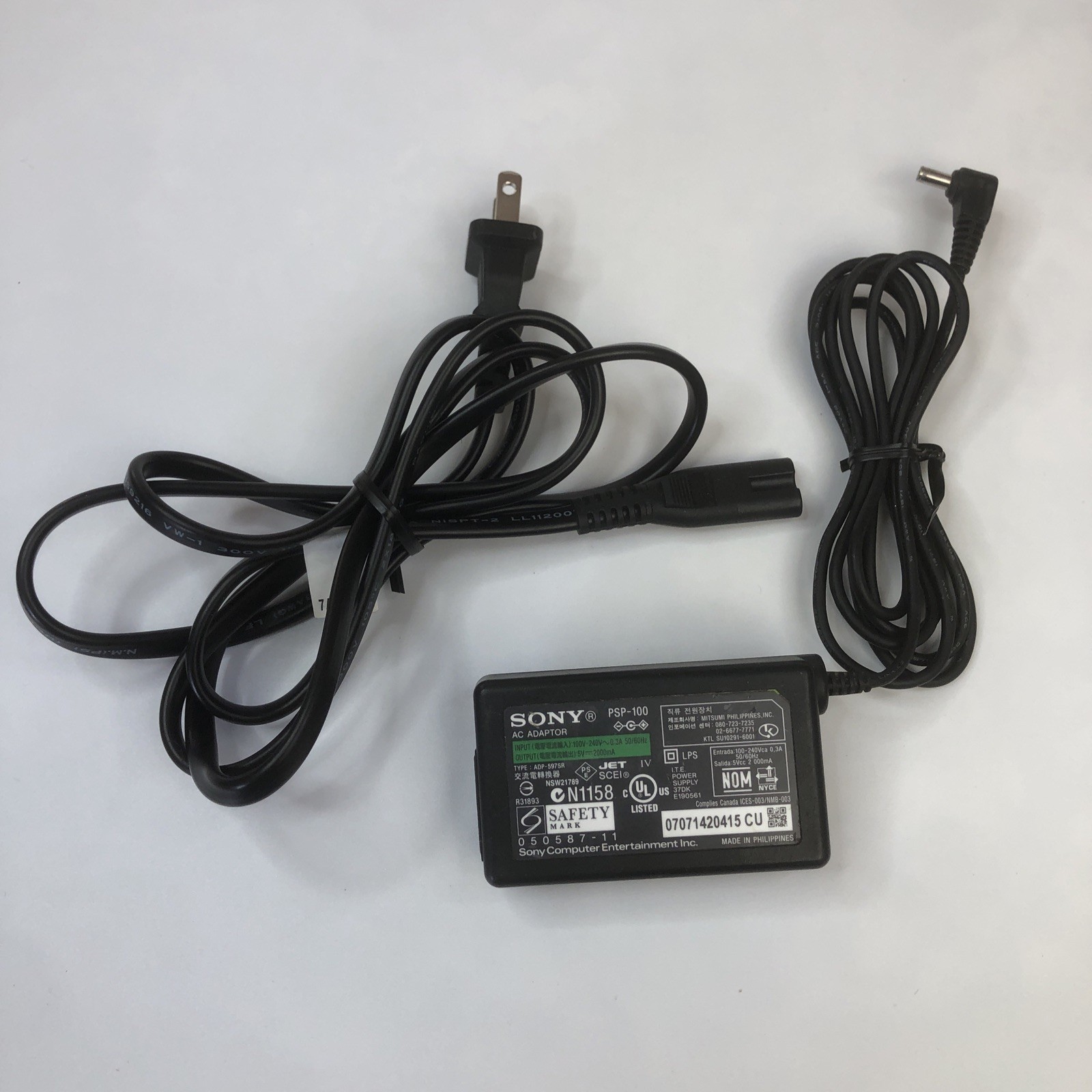 Sony PSP-100 AC Adapter ADP-597SR Genuine OEM Charger 5V 2A PSP 1000 2000 3000