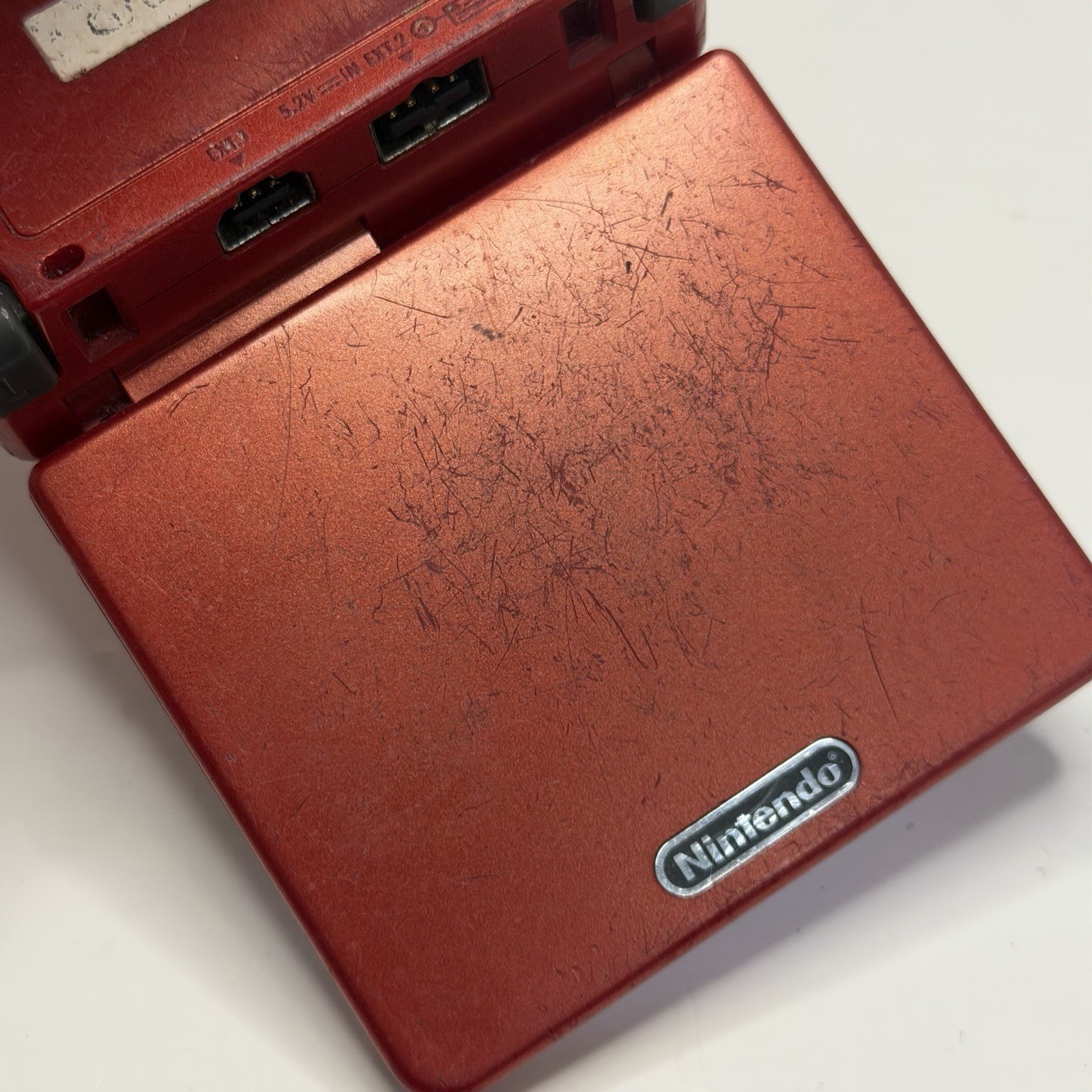 Nintendo Game Boy Advance SP Handheld Video Game Console Flame Red With Yu-gi-oh
